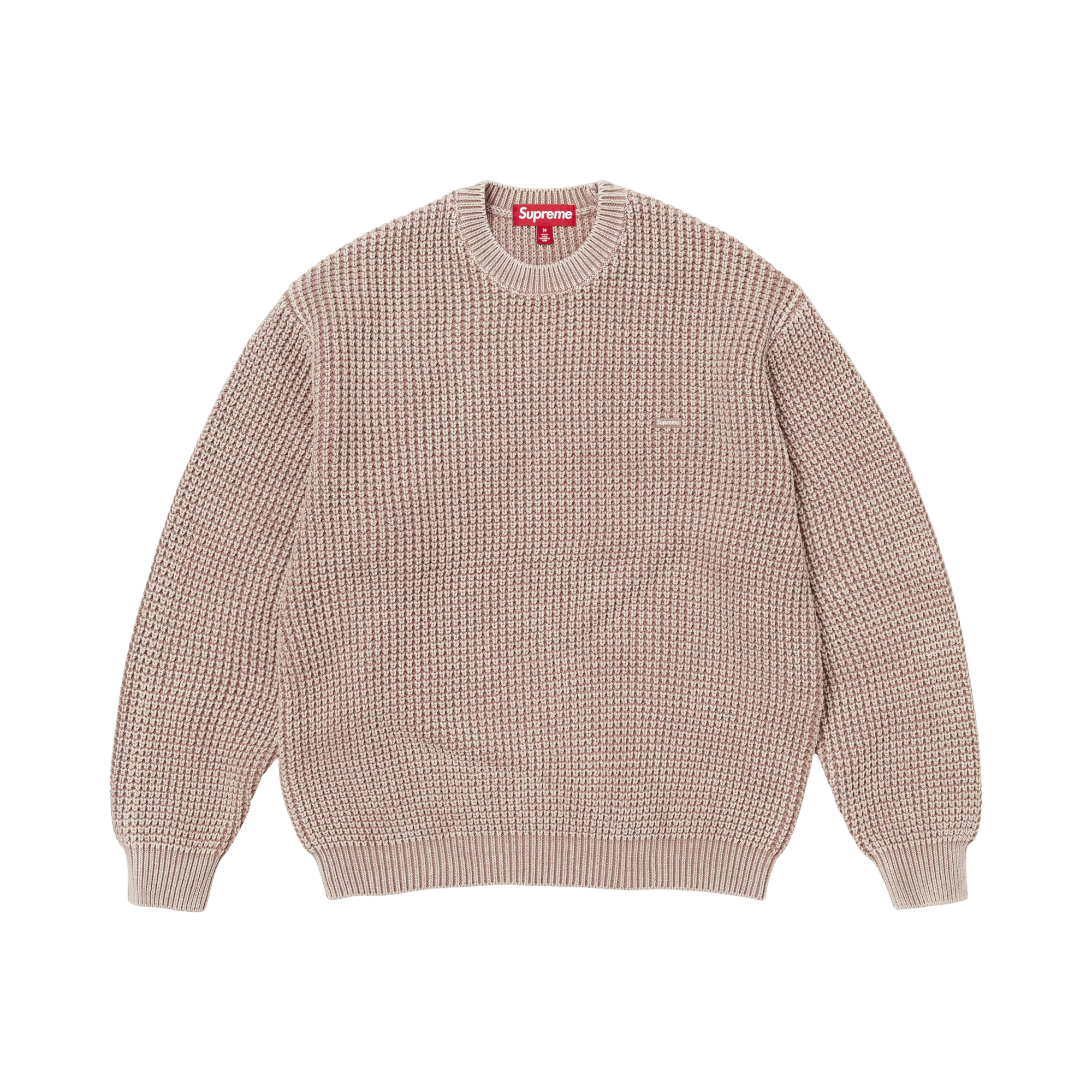 Supreme Washed Small Box Waffle Sweater 'Light Brown'