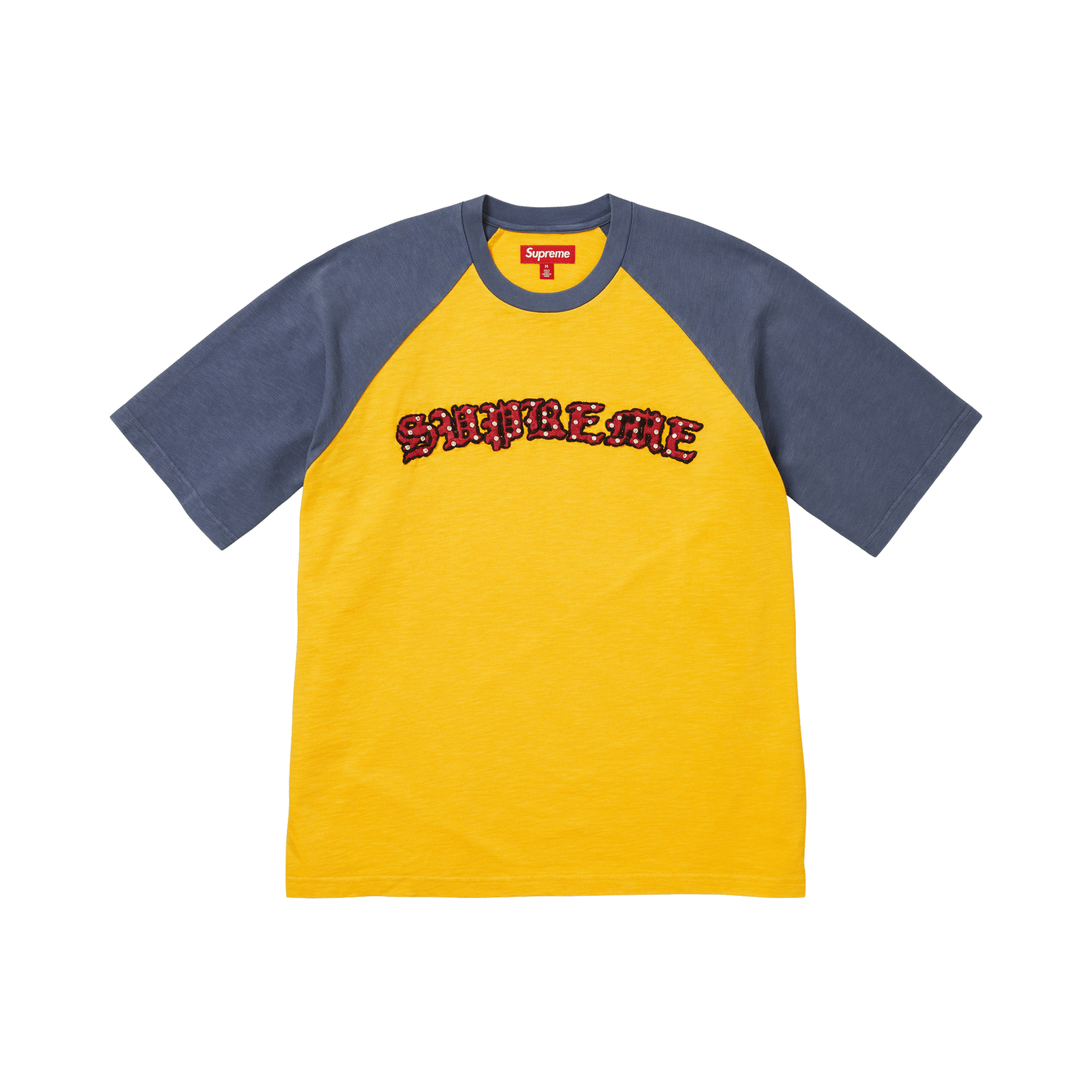 Supreme Rhinestone Raglan Short-Sleeve Top 'Gold'