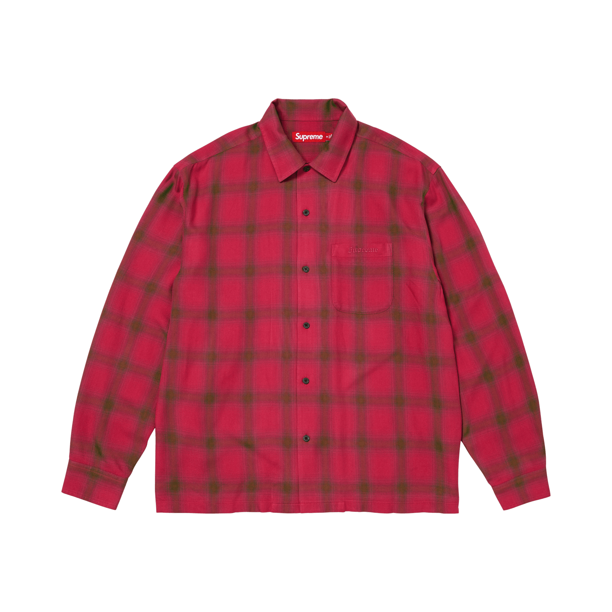 Supreme Shadow Plaid Rayon Shirt 'Magenta'