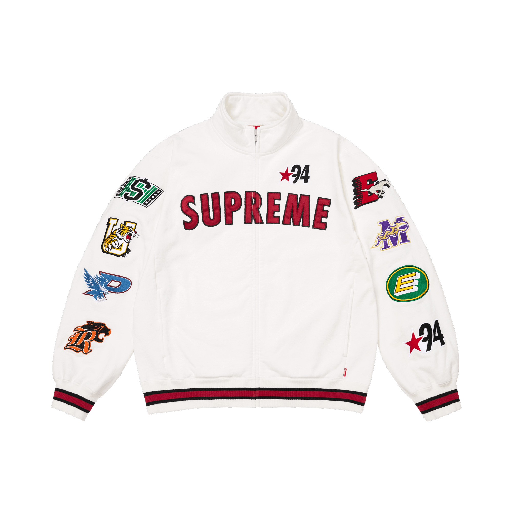 Supreme Mascots Zip Up Sweatshirt 'White'