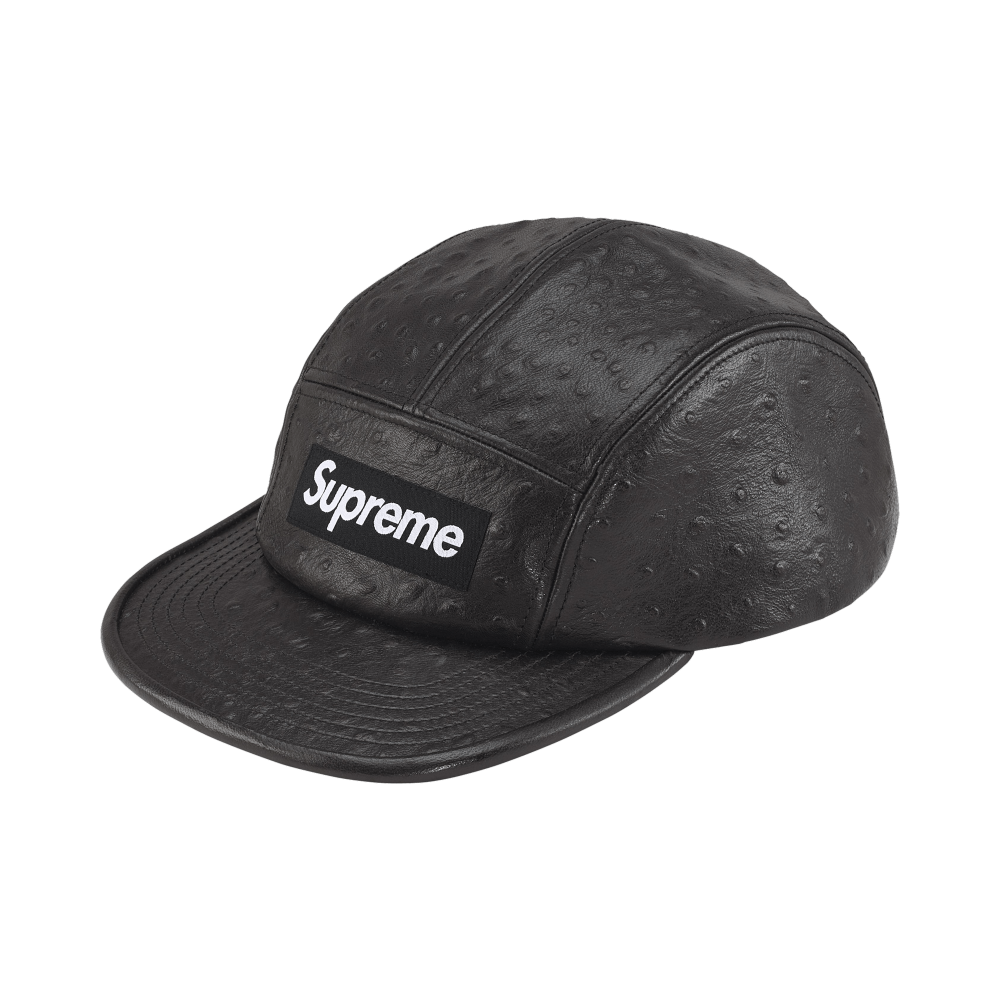 Supreme Ostrich Embossed Leather GORE-TEX Camp Cap 'Black'