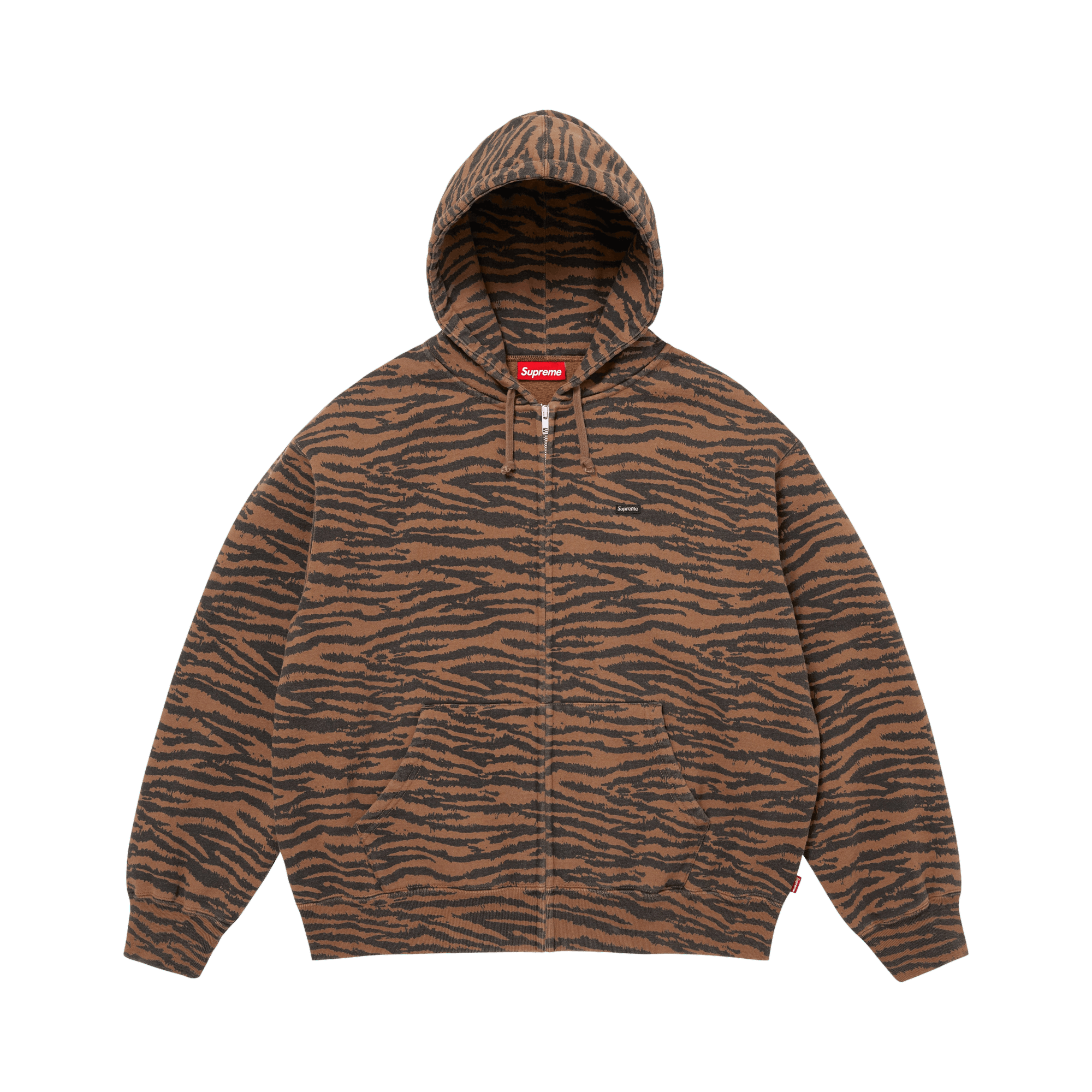 Supreme Small Box Zip Up Hooded Sweatshirt 'Tiger'