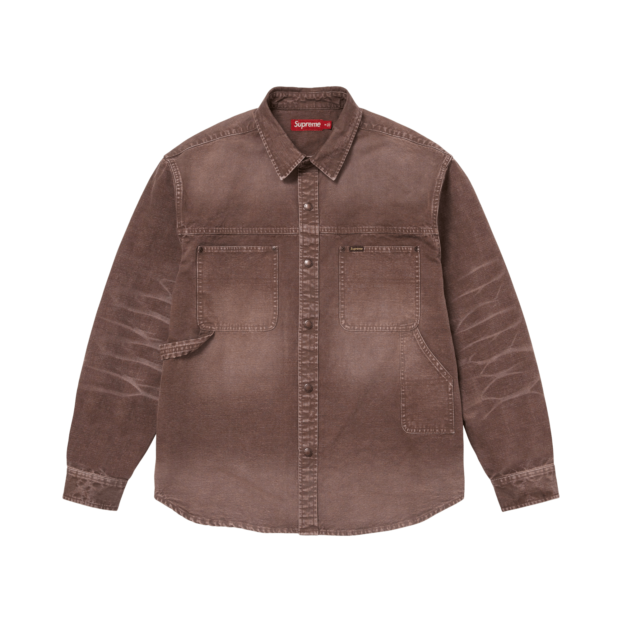 Supreme Worn Snap Painter Shirt 'Brown'