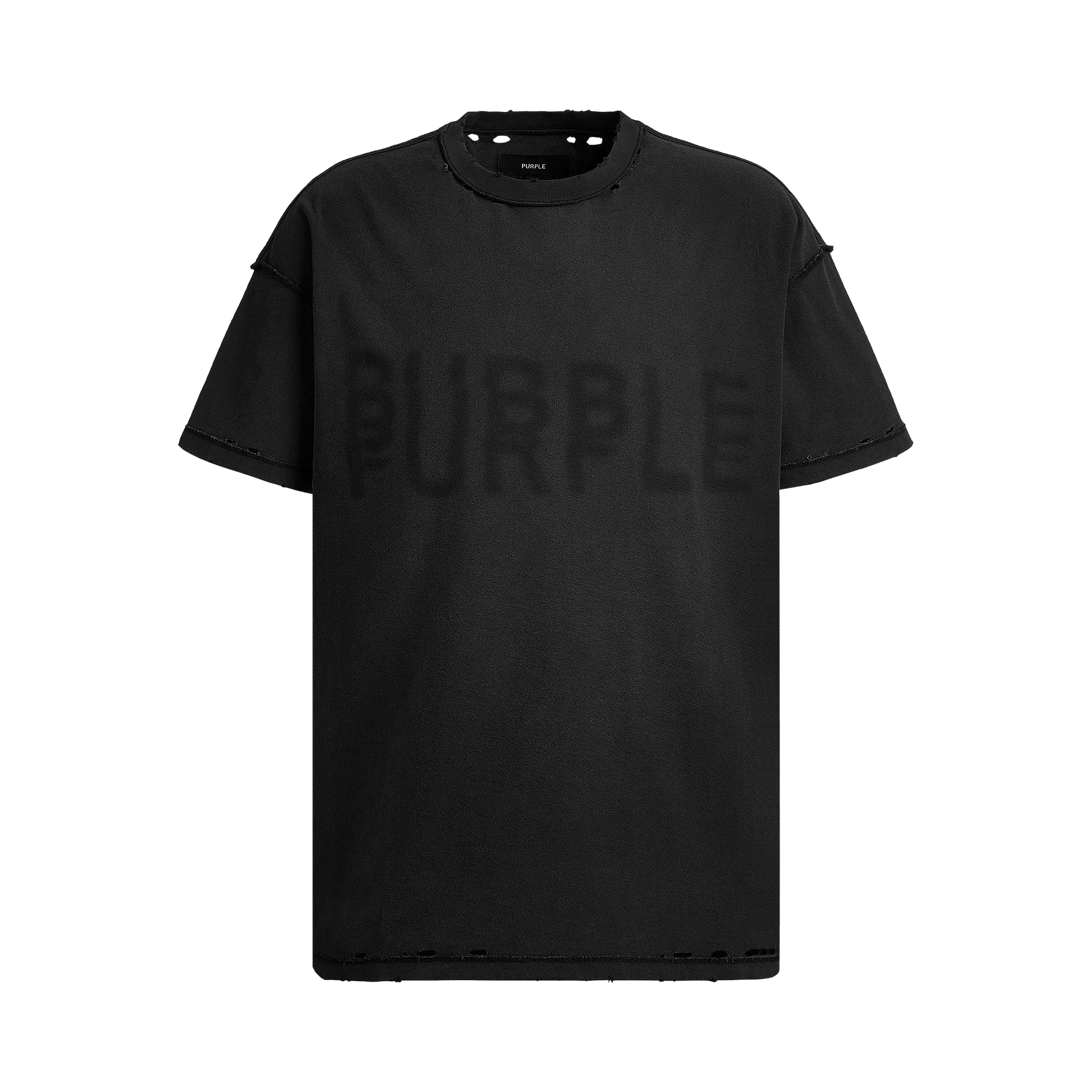 PURPLE BRAND Textured Inside Out Tee 'Black'