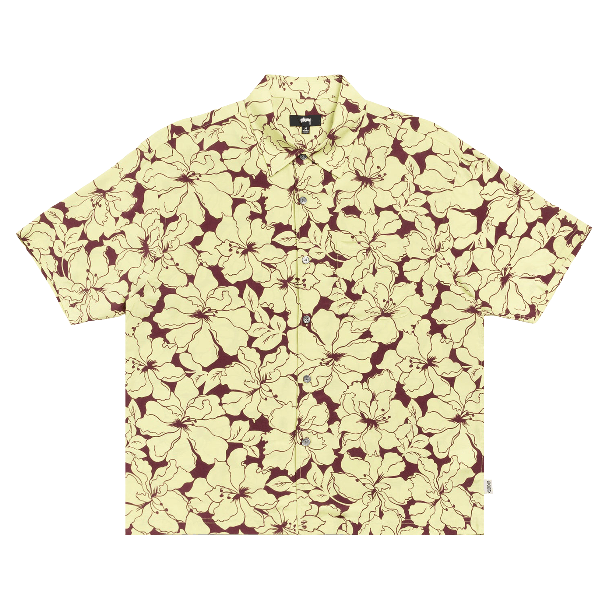 Stussy Floral Hawaiian Shirt 'Lime'