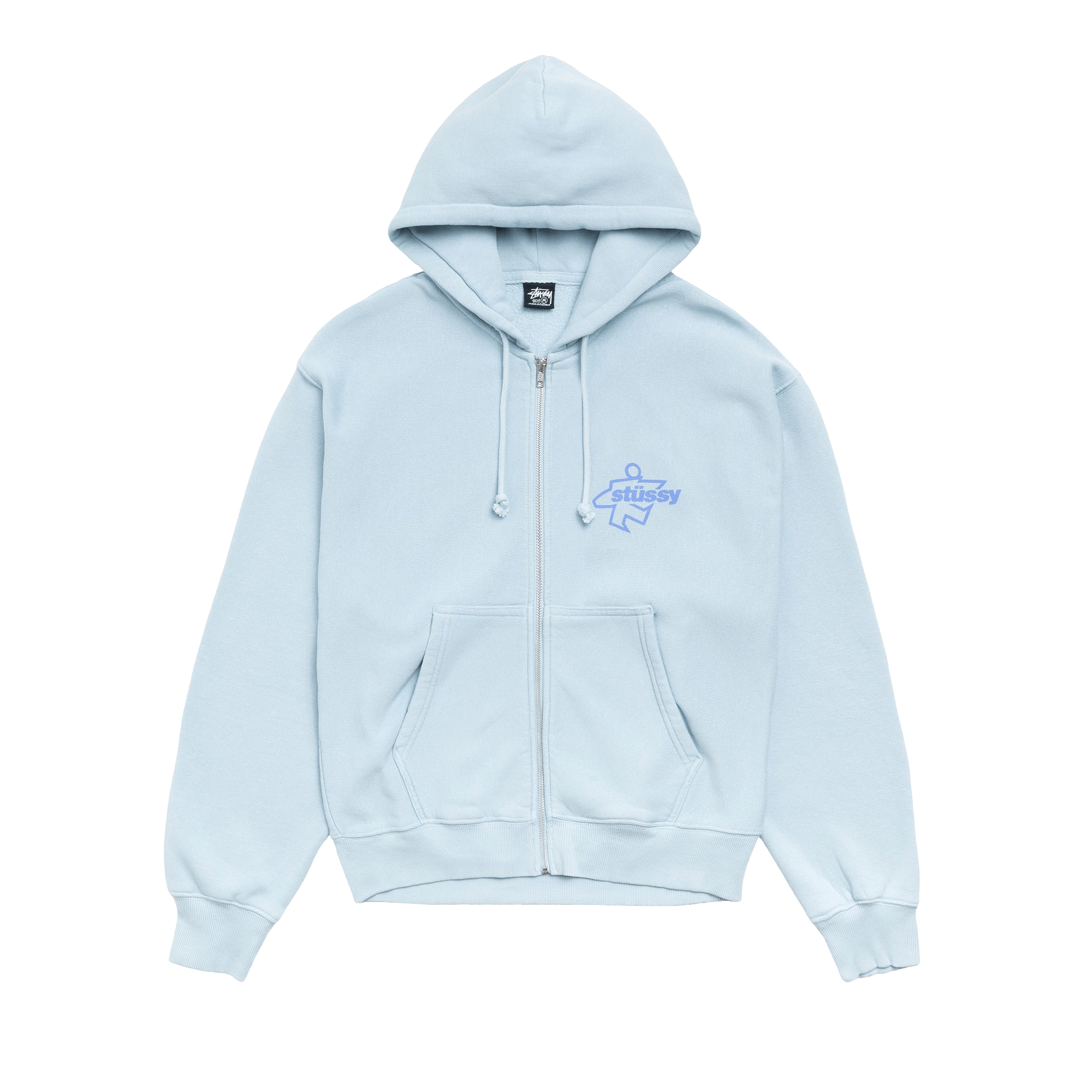 Stussy Surf Size Zip Hoodie 'Sky Blue'