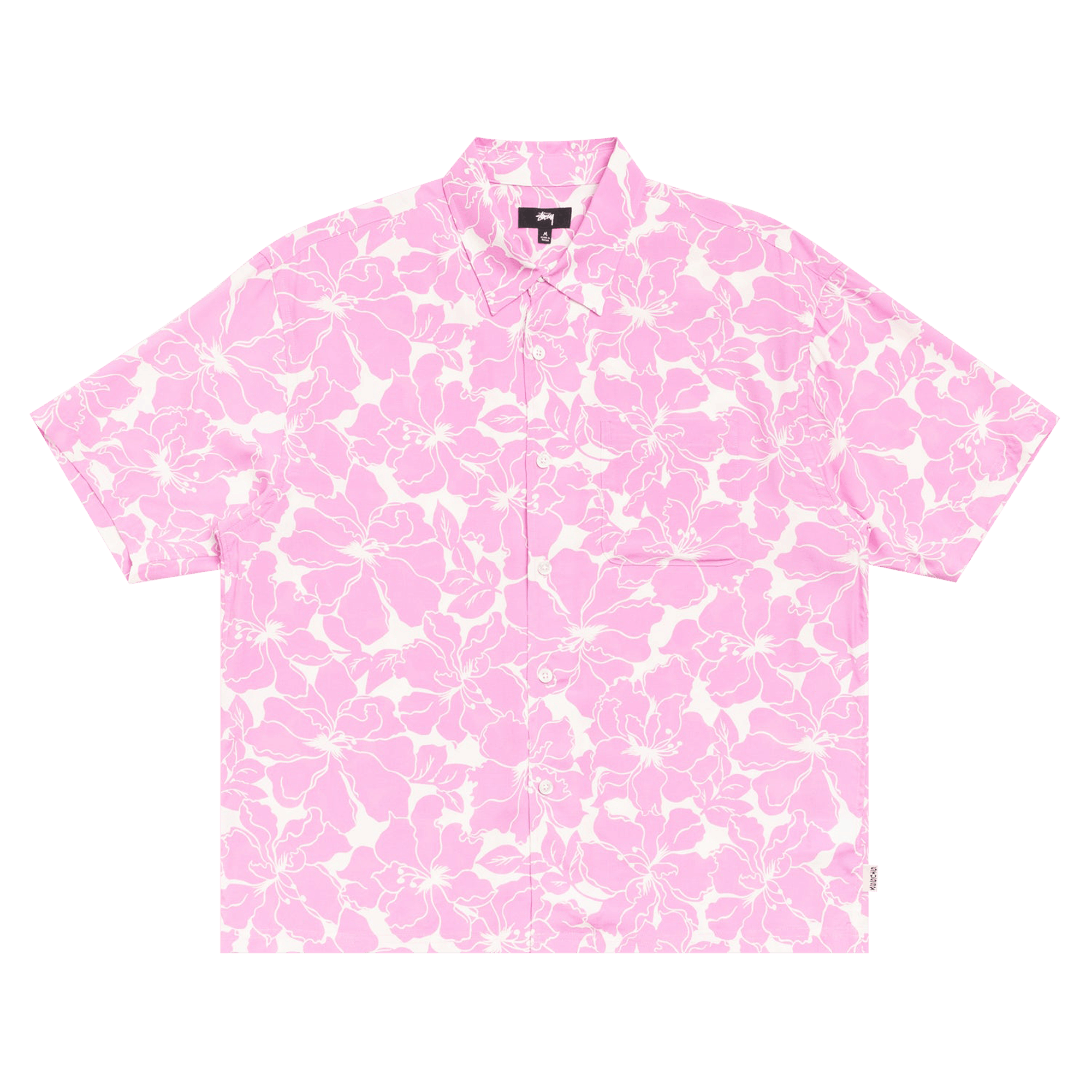 Stussy Floral Hawaiian Shirt 'Pink'
