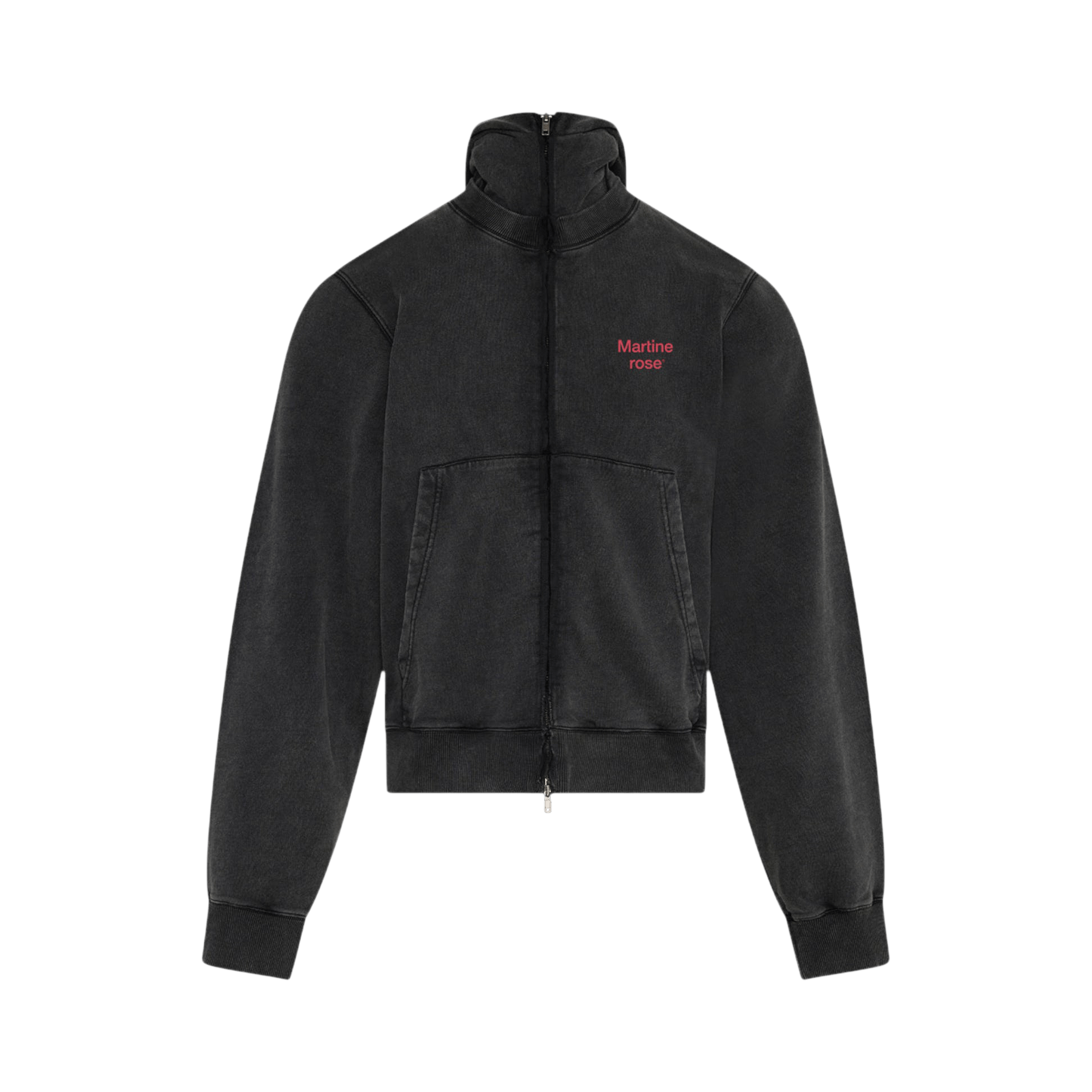Martine Rose Hooded Zip Crew 'Black Washed'