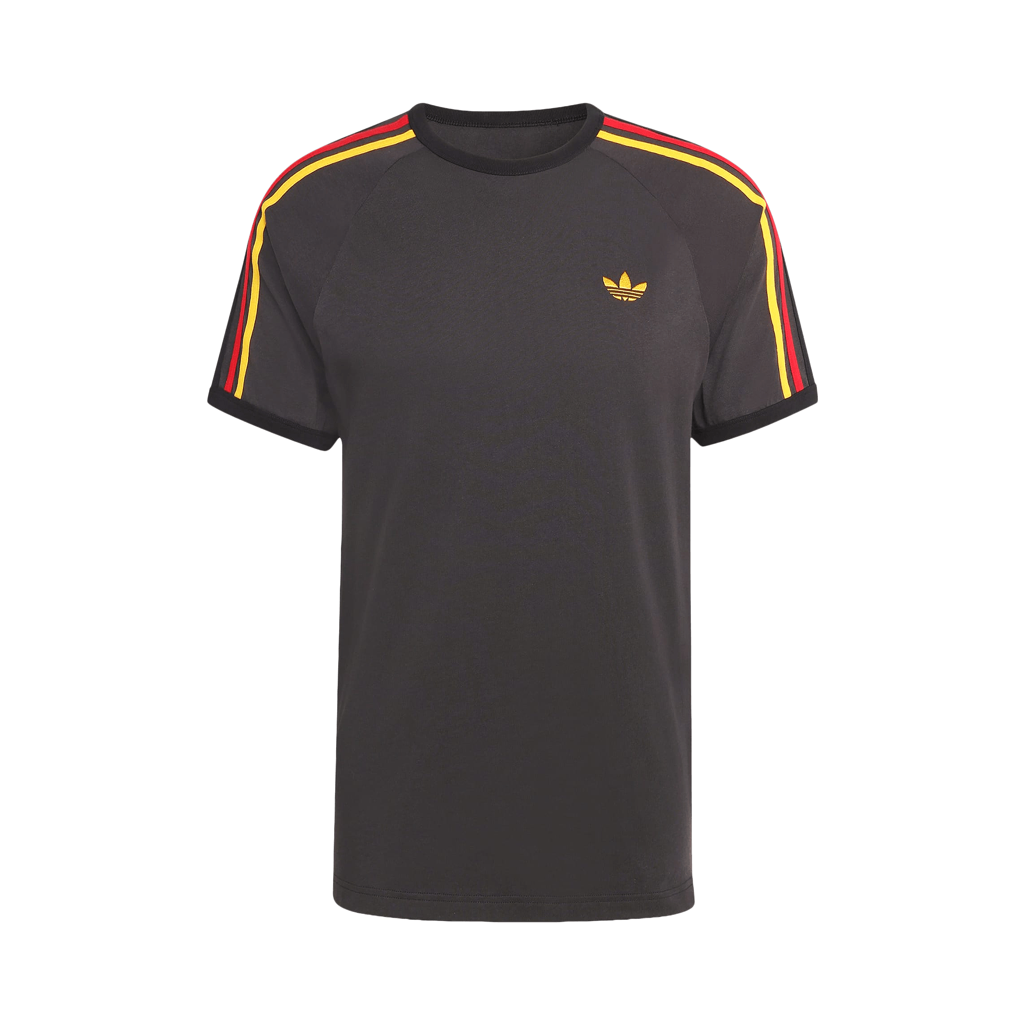 Adidas Originals 3-Stripes Tee 'Utility Black/Collegiate Gold/Power Red'