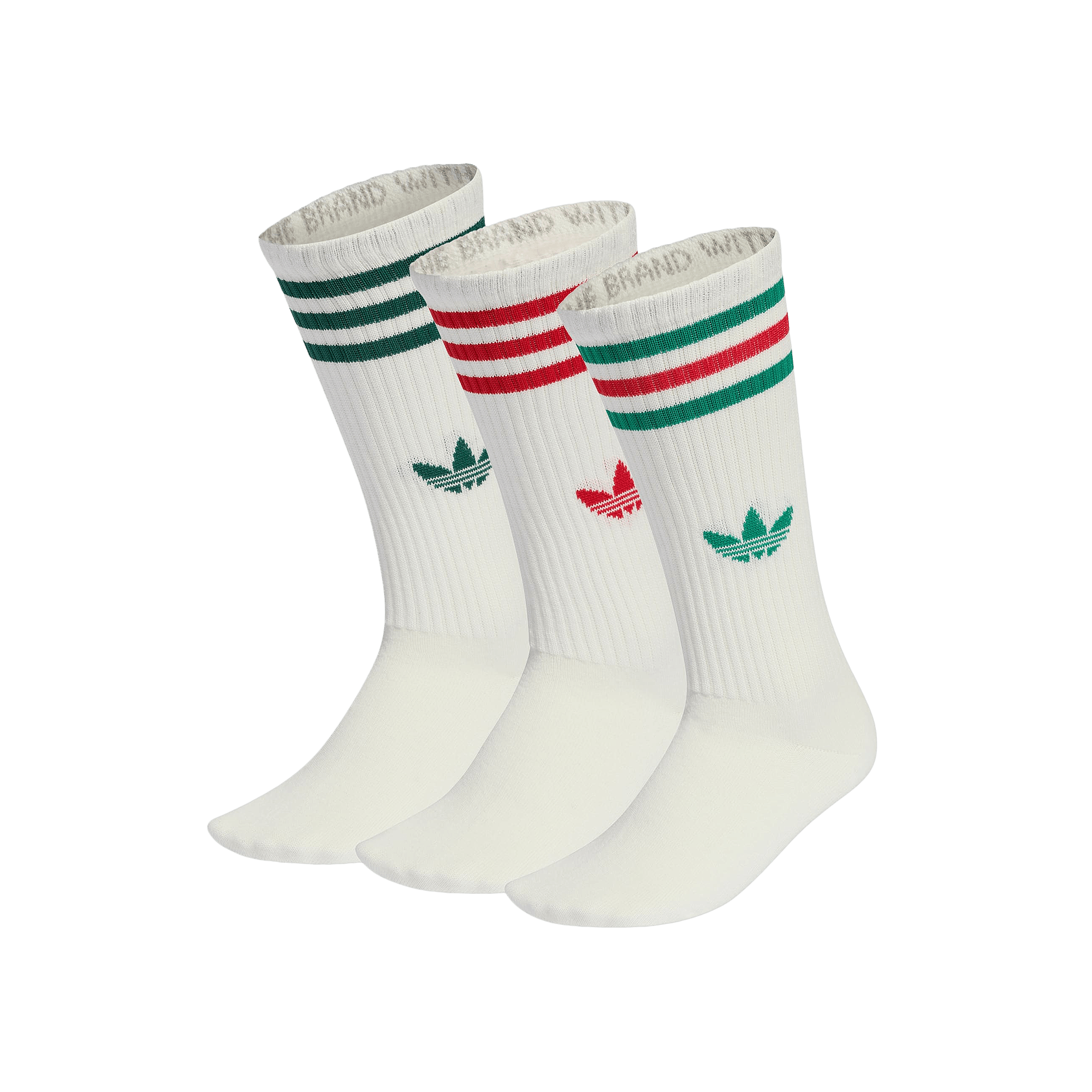 Adidas Originals 3-Stripes High Crew Socks 3 Pairs 'Off White / Off White / Off White'