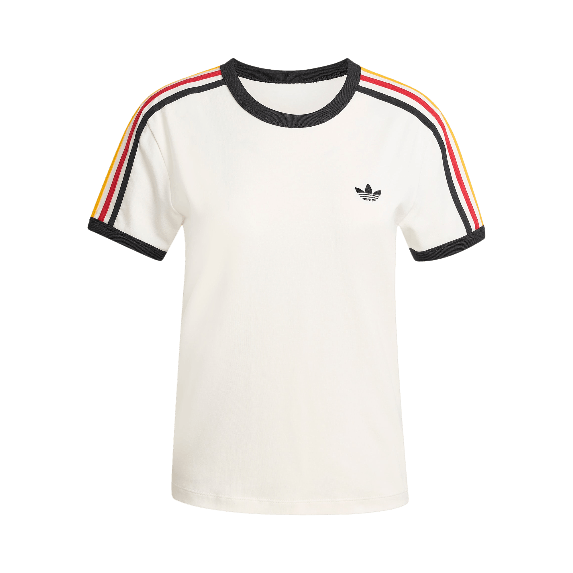 Adidas Originals 3-Stripes Slim Tee 'Cloud White/Black/Team Power Red/Collegiate Gold'