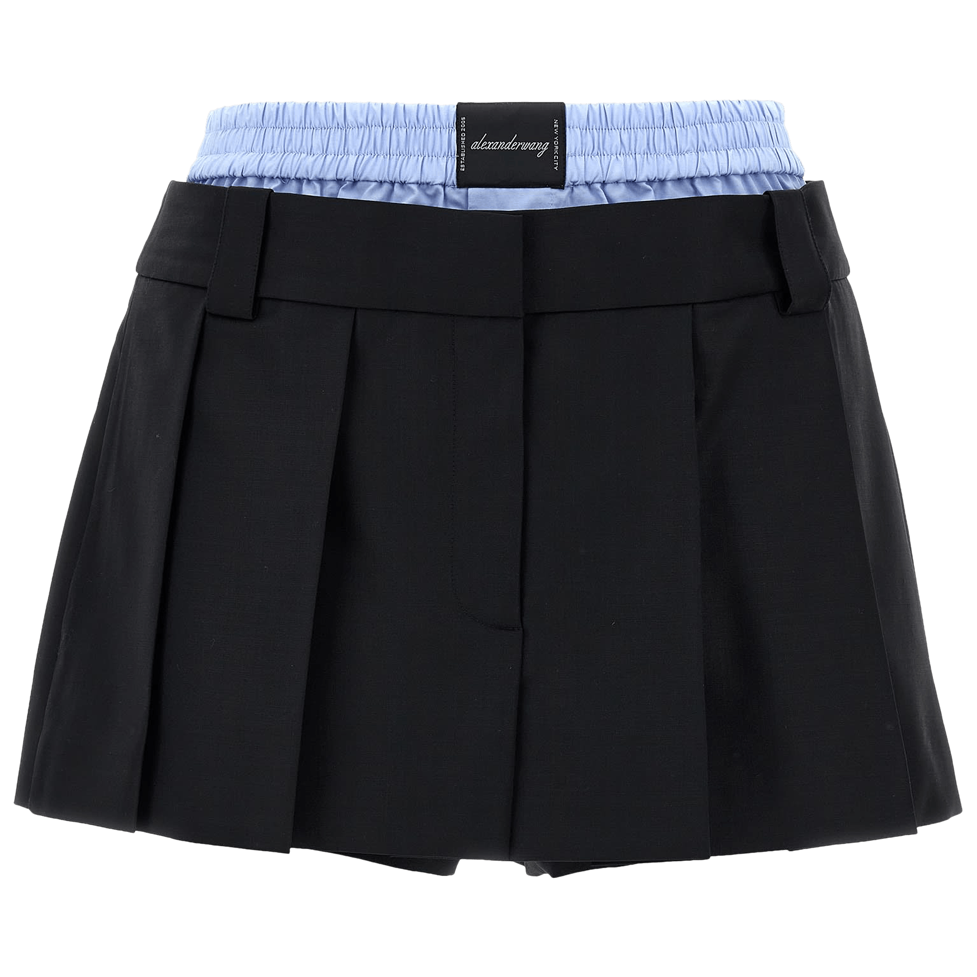 Alexander Wang Pre-Styled Pleated Skort With Zipper 'Black/Oxford Blue'