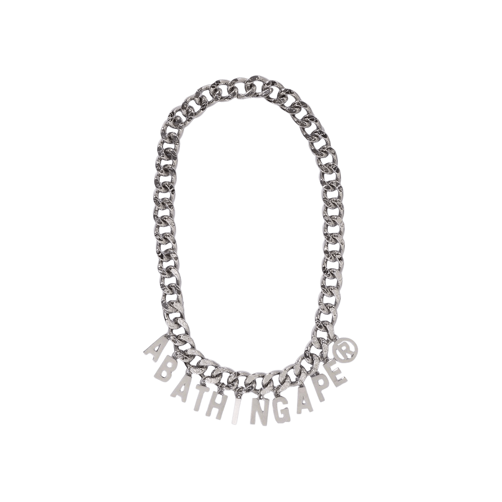 BAPE Line Camo Debossed A Bathing Ape Chain Necklace 'Grey'