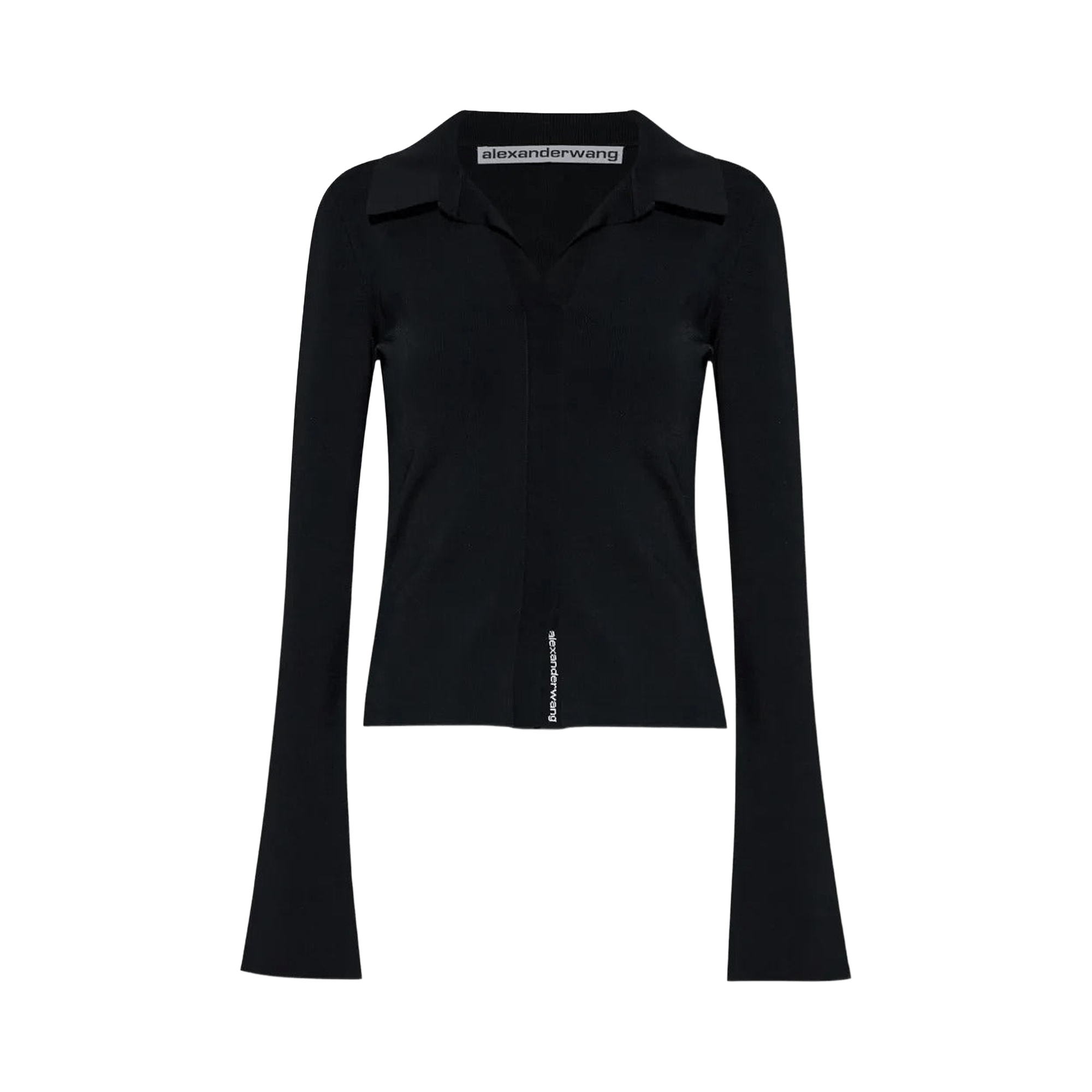 Alexander Wang Long-Sleeve Fixed Placket Polo 'Black'