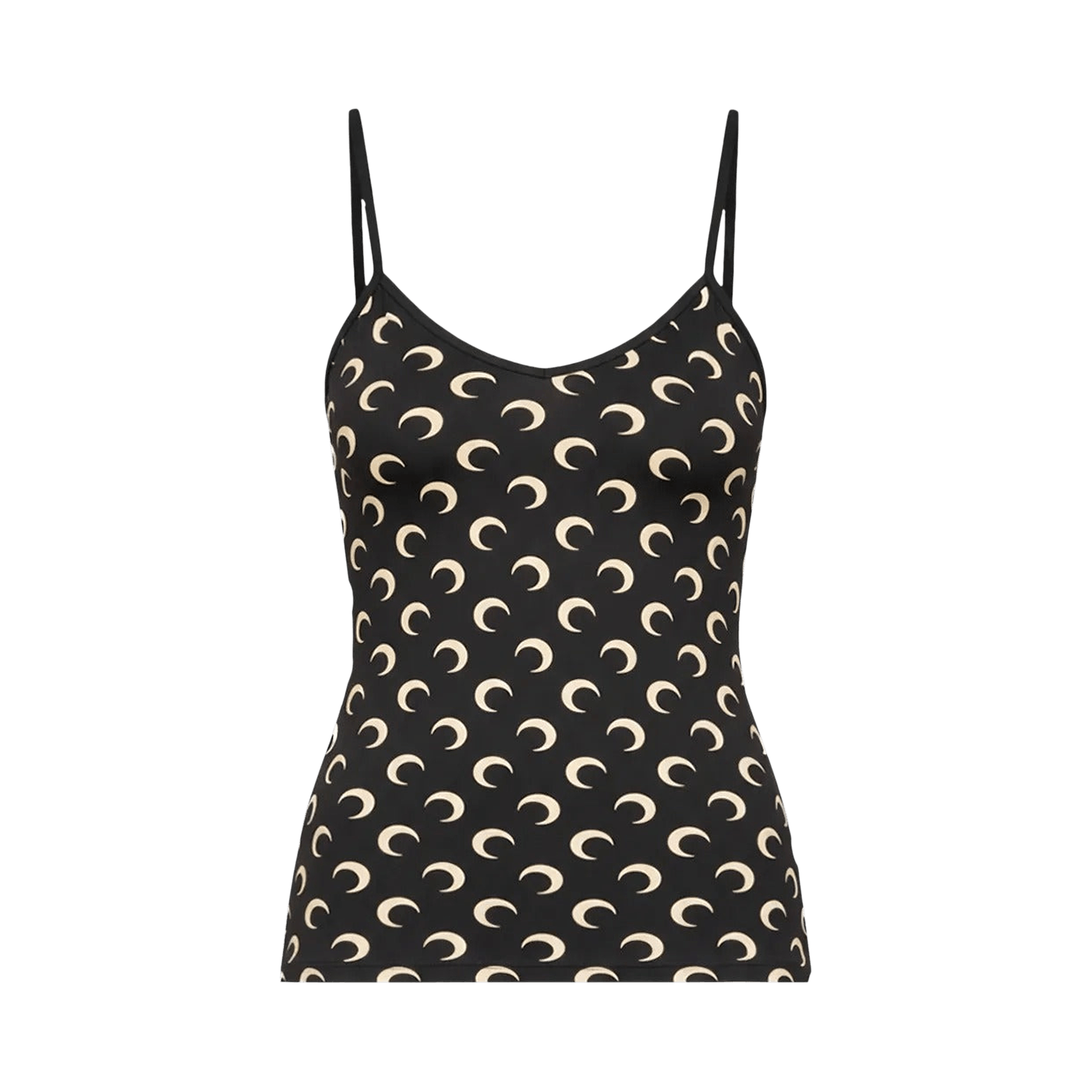 Marine Serre Moon Printed Jersey Straps Top 'Inverse Tan'