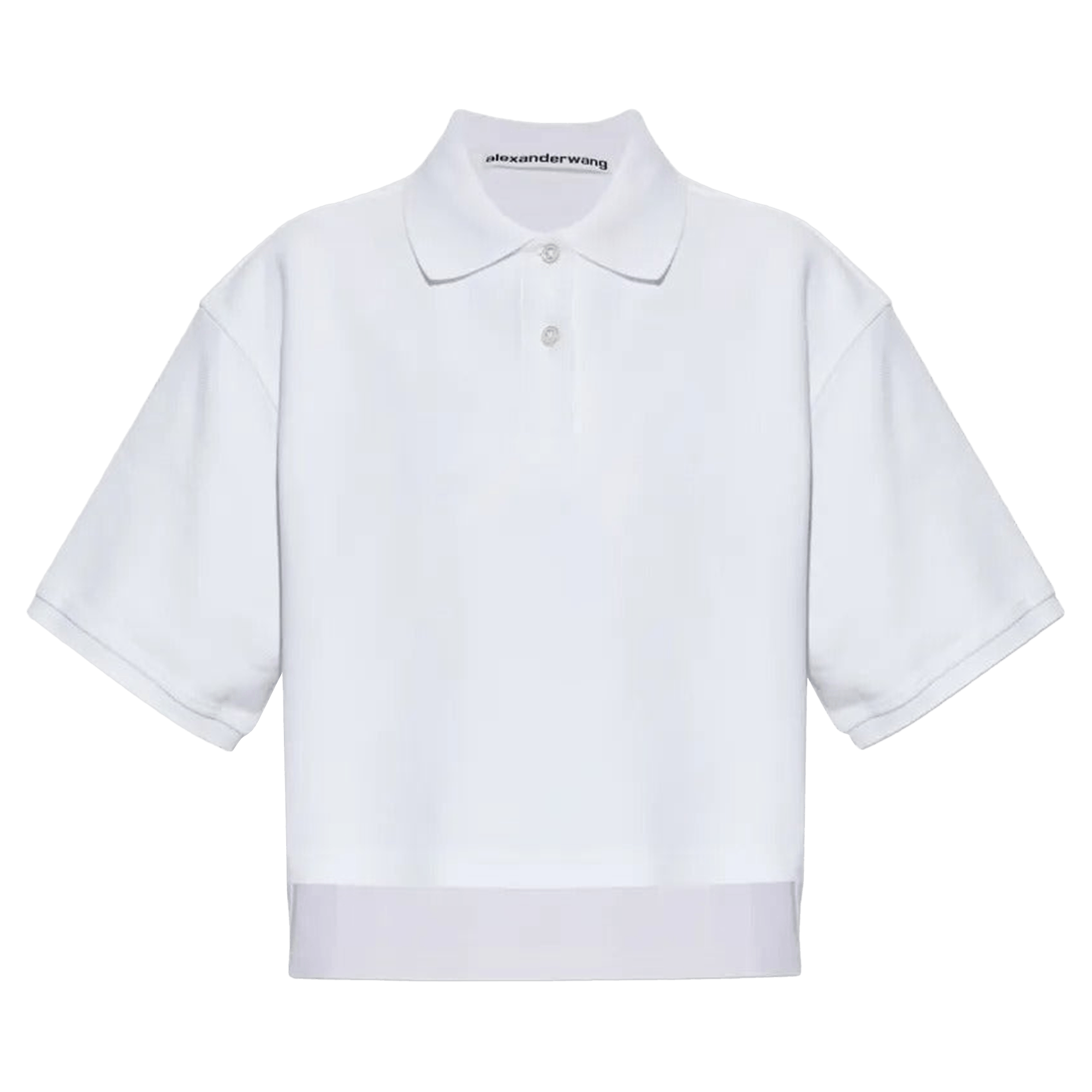 Alexander Wang Oversized High-Low Polo Top 'Vintage White'