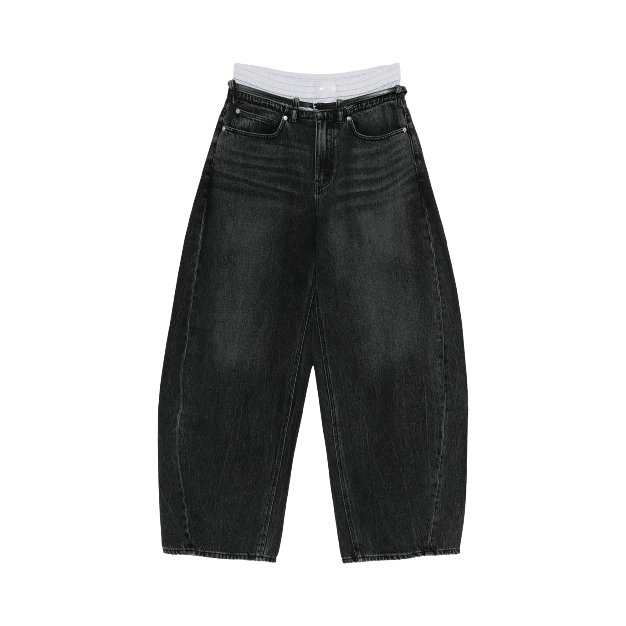 Alexander Wang Leather Belt/Boxer Prestyle Blow Up Jean 'Grey Aged'