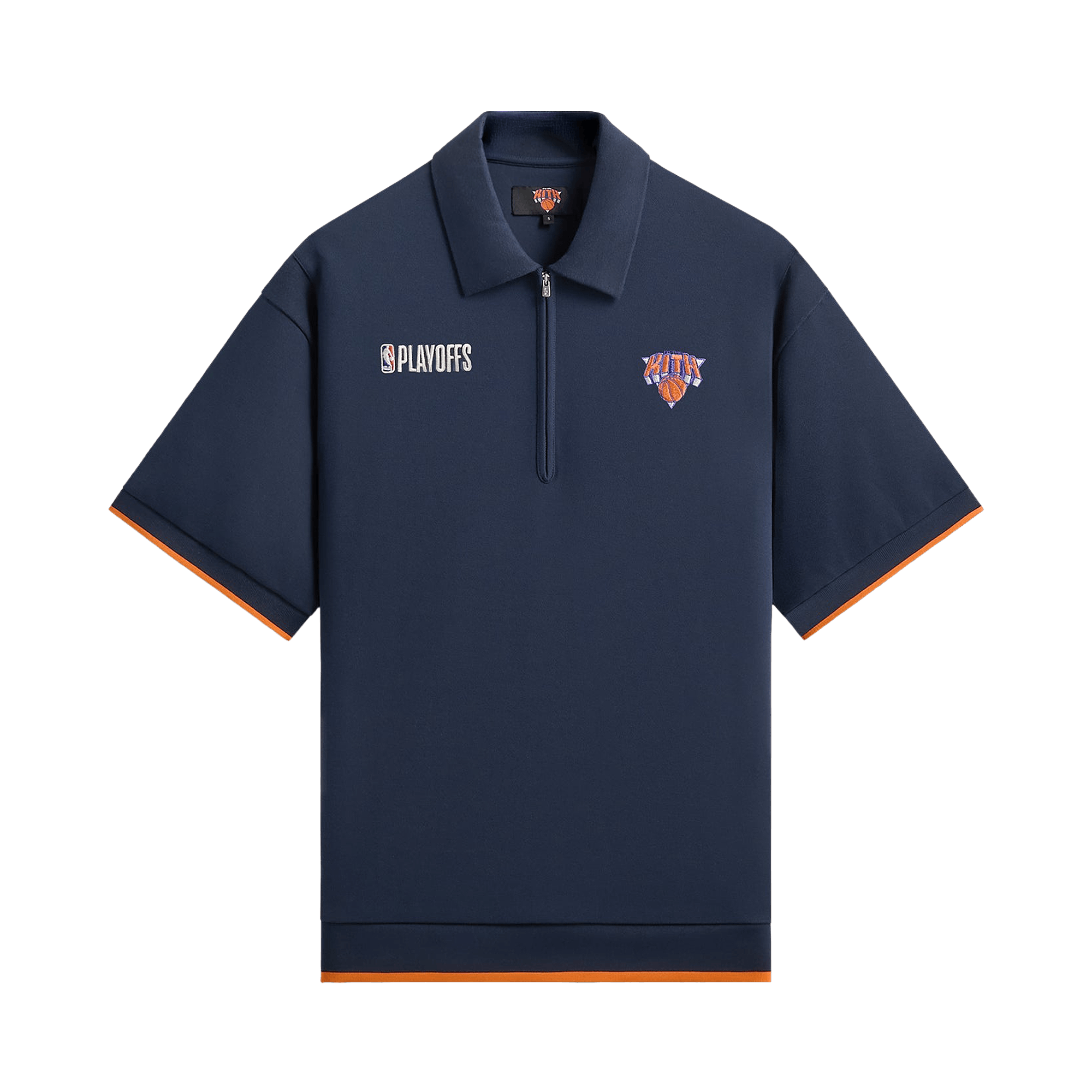 Kith For The New York Knicks Playoffs Zip Front Performance Knit Polo 'Nocturnal'