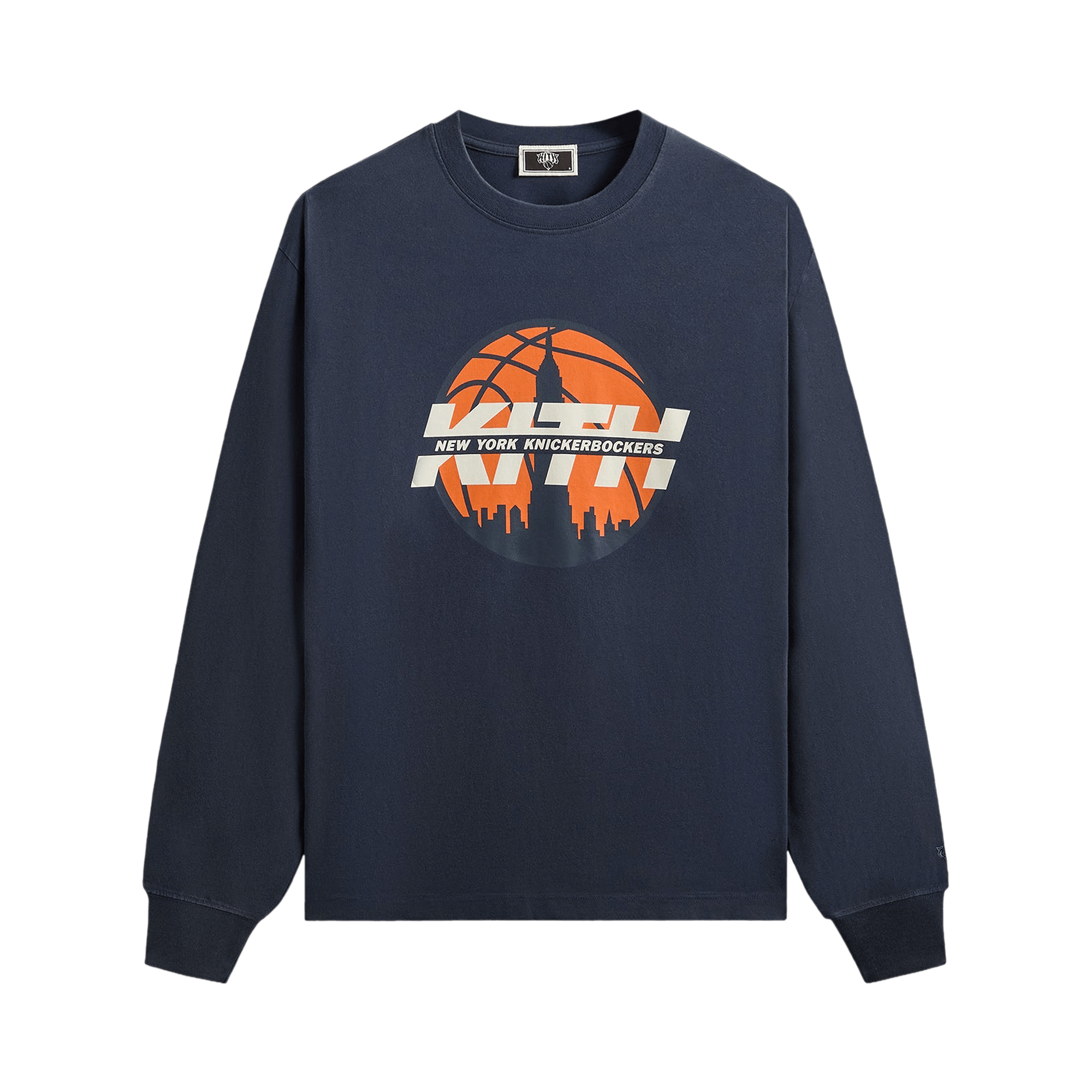 Kith For The New York Knicks Knickerbockers Long Sleeve Quinn Vintage Tee 'Nocturnal'