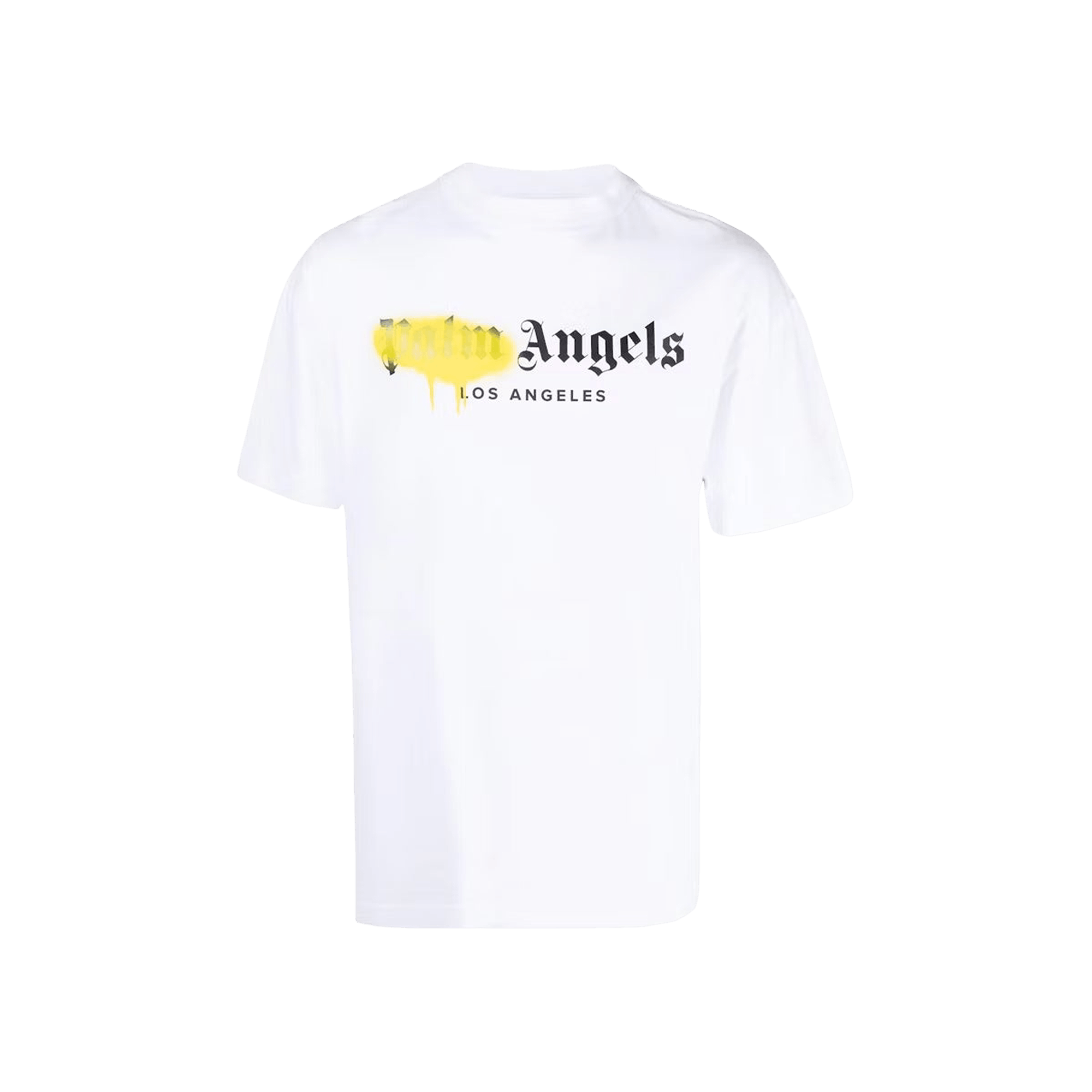 Palm Angels Los Angeles Sprayed T-Shirt 'White/Yellow'