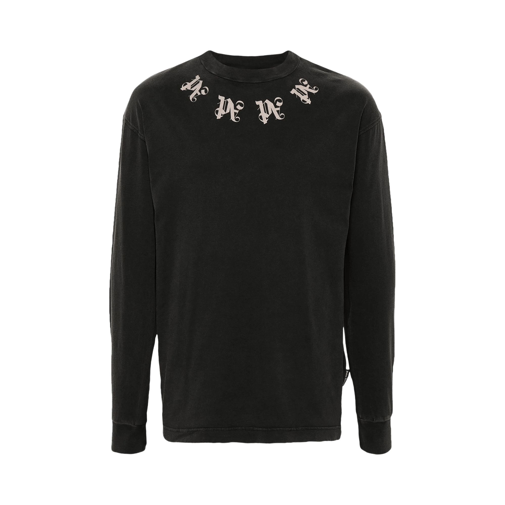 Palm Angels Neck Logo Long-Sleeve T-Shirt 'Black'