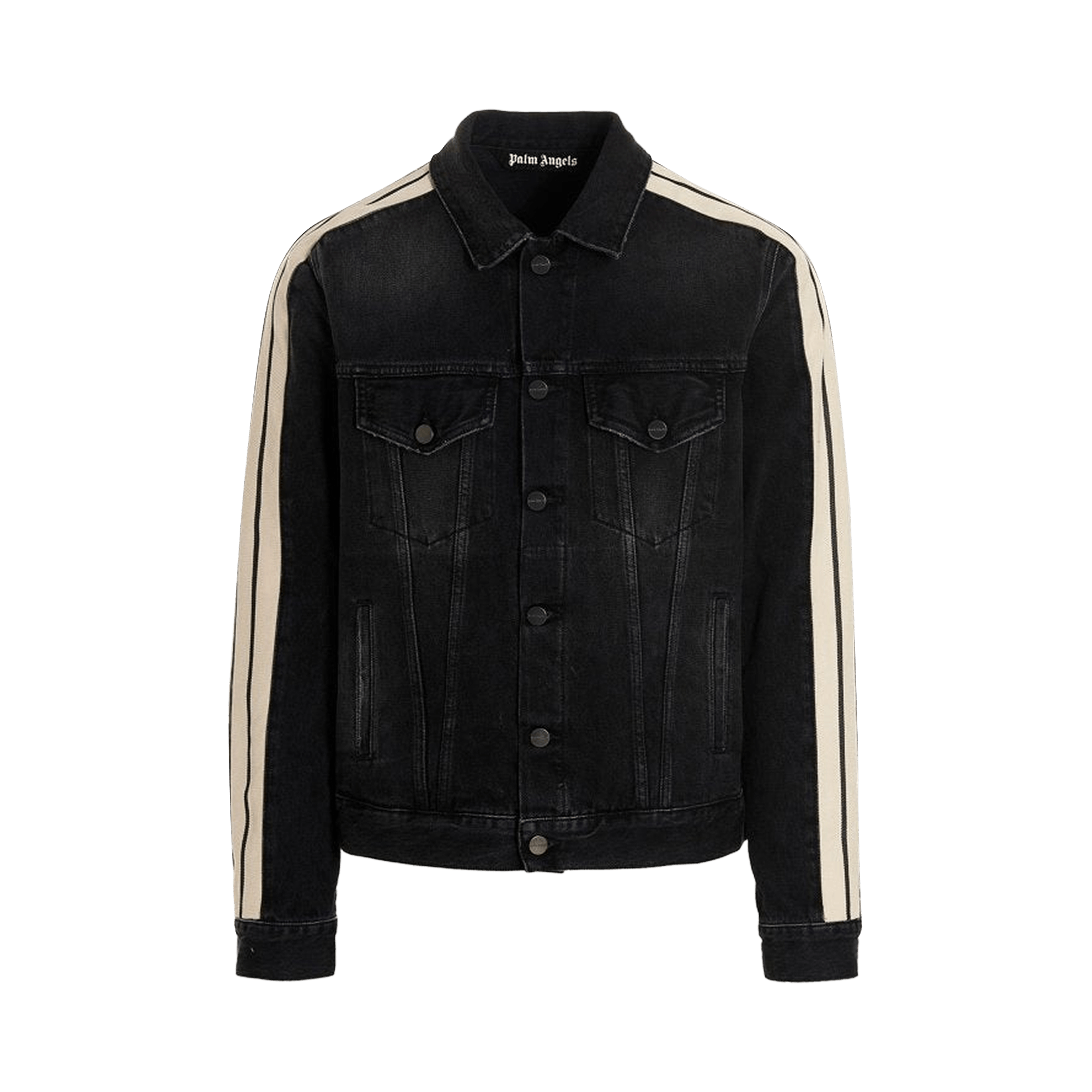 Palm Angels Denim Track Jacket 'Black/White'