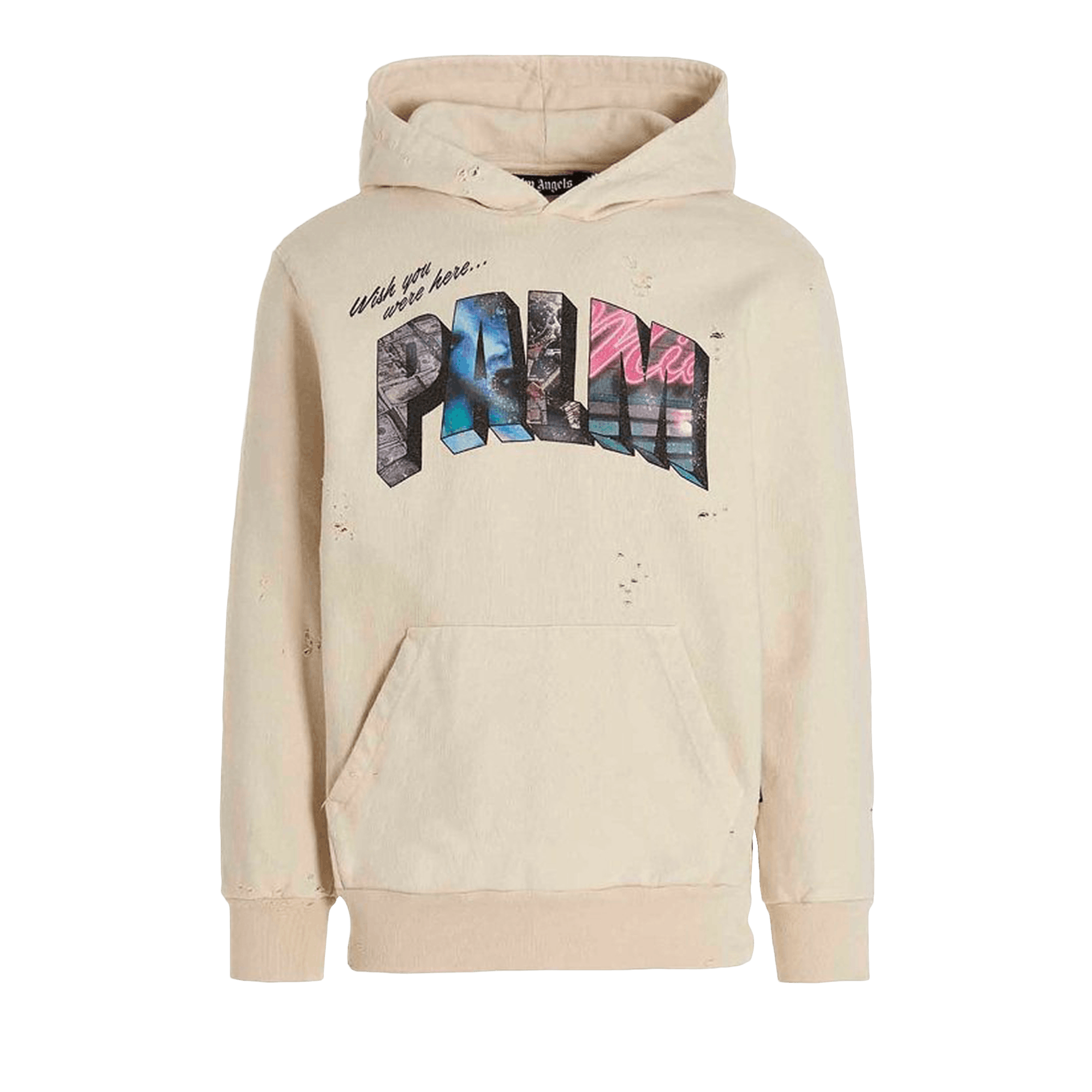 Palm Angels Palm Sign Vintage Hoodie 'White'