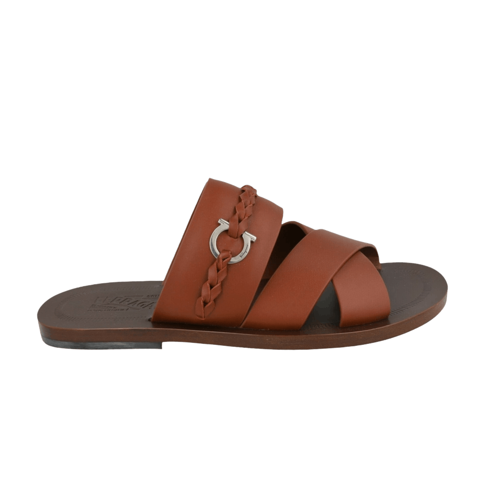 Ferragamo Giotto Leather Sandal 'Brown'