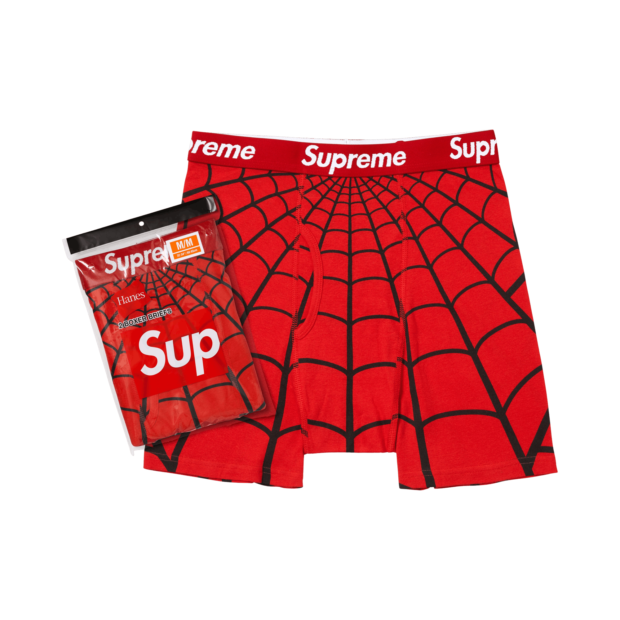 Supreme x Hanes Spider-Man Boxer Briefs (2 Pack) 'Red'