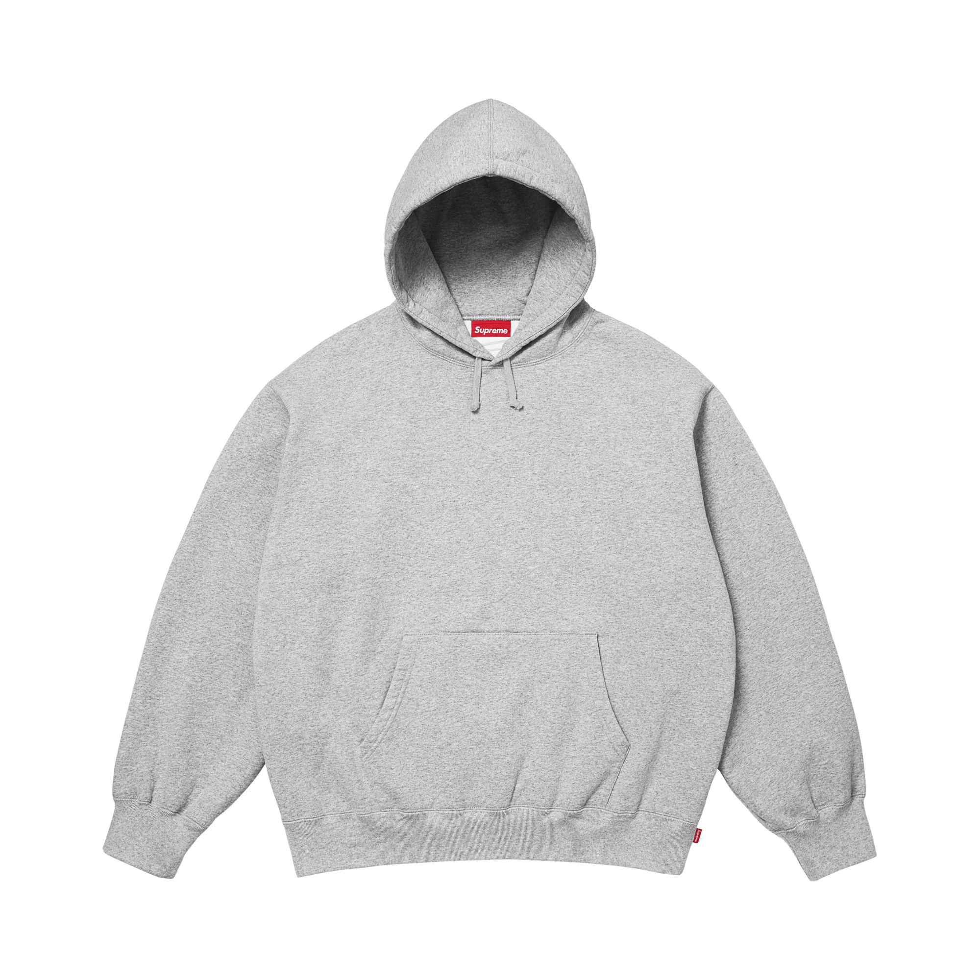 Supreme Satin Appliqué Hooded Sweatshirt 'Heather Grey'