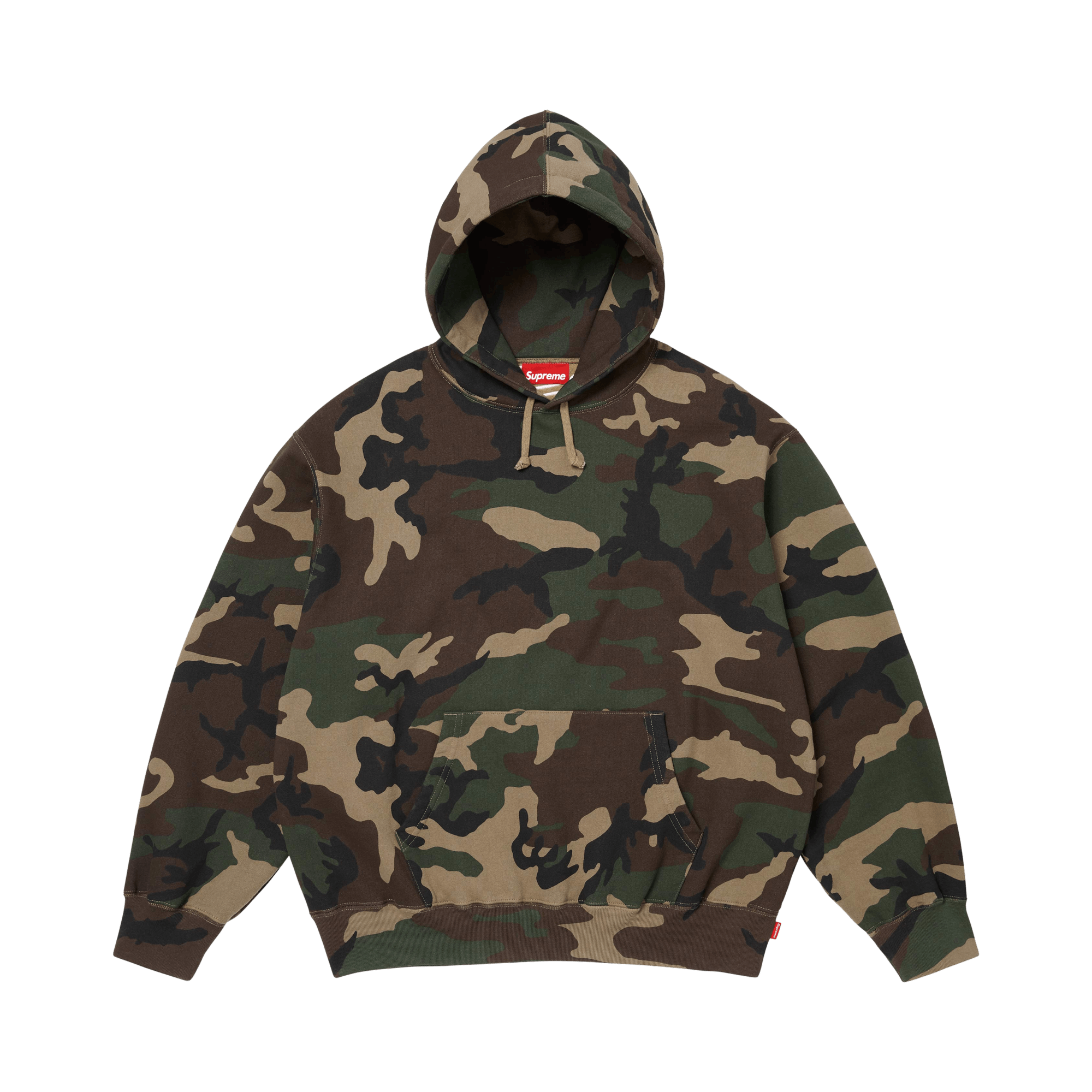 Supreme Satin Appliqué Hooded Sweatshirt 'Woodland Camo'