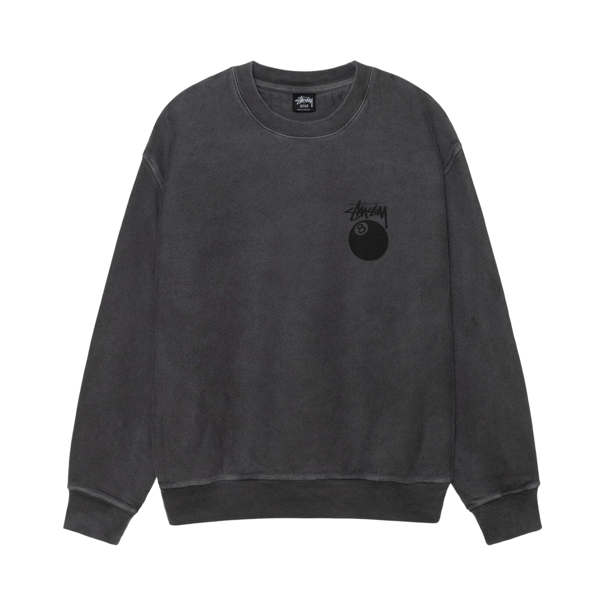 Stussy 8 Ball Pigment Dyed Crew 'Black 2'