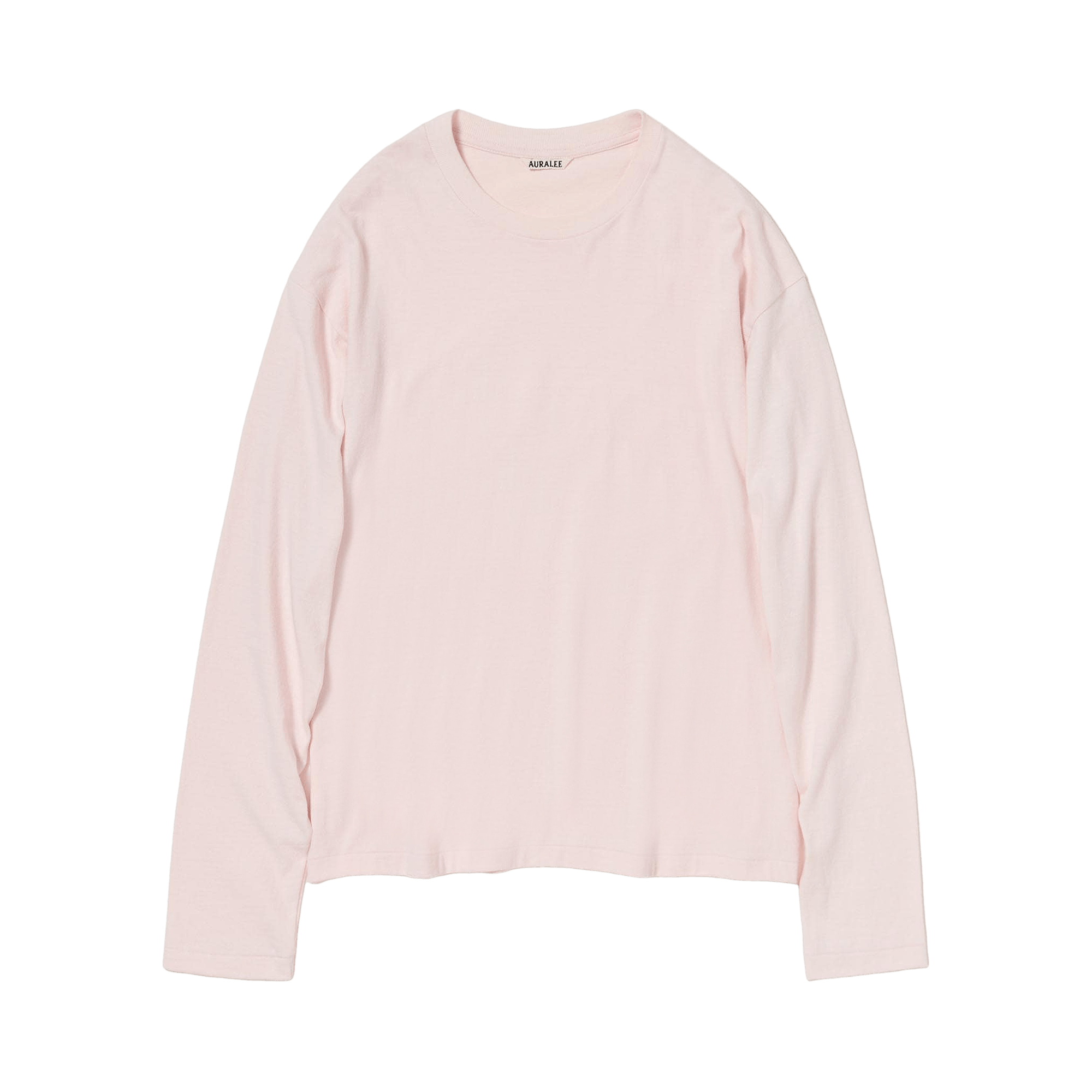 Auralee Brushed Organic Cotton Jersey Long-Sleeve Tee 'Pale Pink'