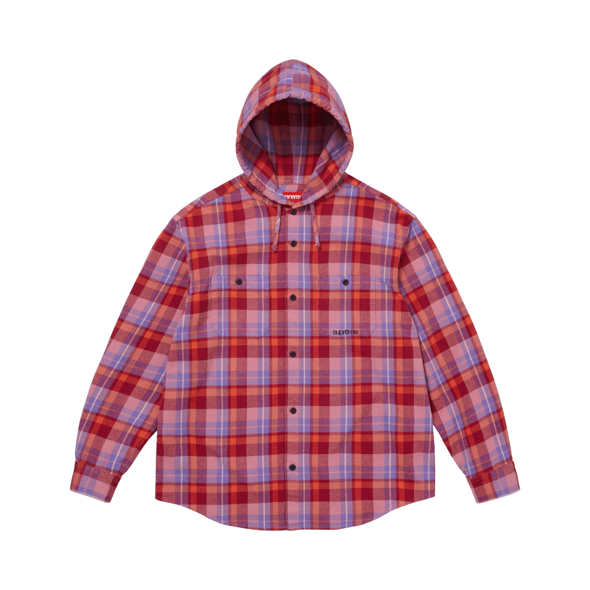 Supreme Hooded Flannel Shirt 'Pink'