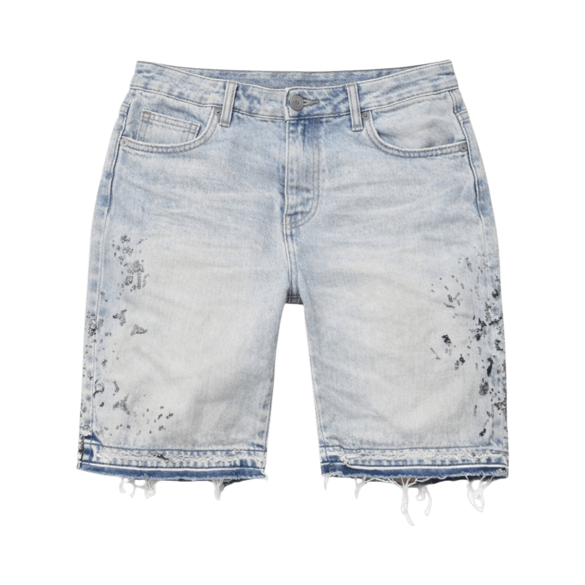 PURPLE BRAND Denim Beaded Splatter Shorts 'Light Indigo'