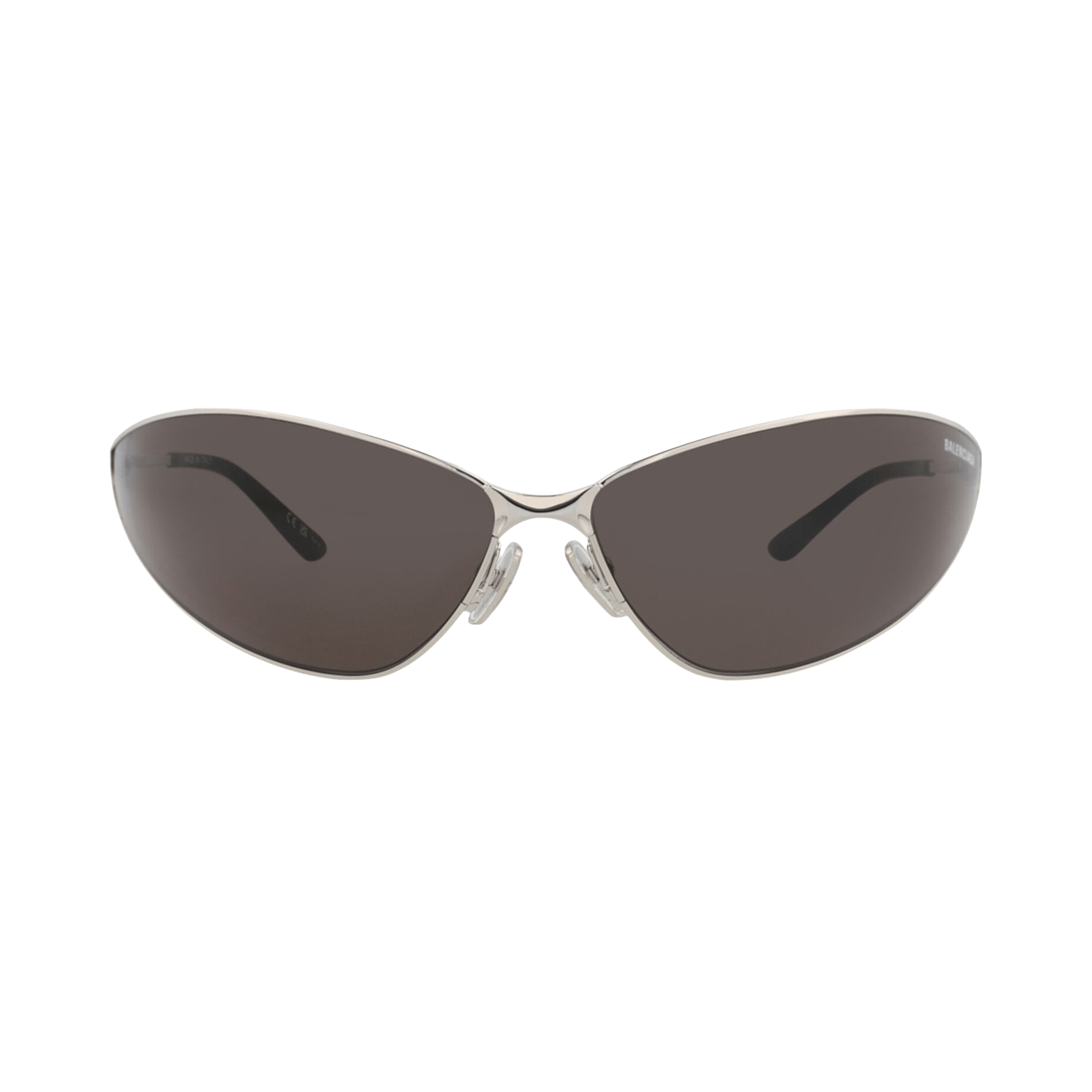 Balenciaga Shield-Frame Metal Sunglasses 'Silver/Grey'