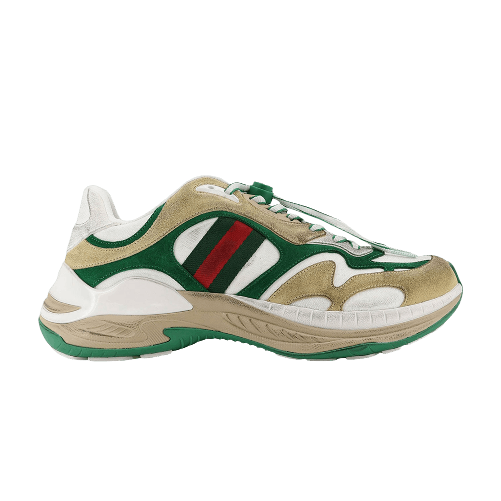 Gucci Suede Sneaker 'Web White Yellow'