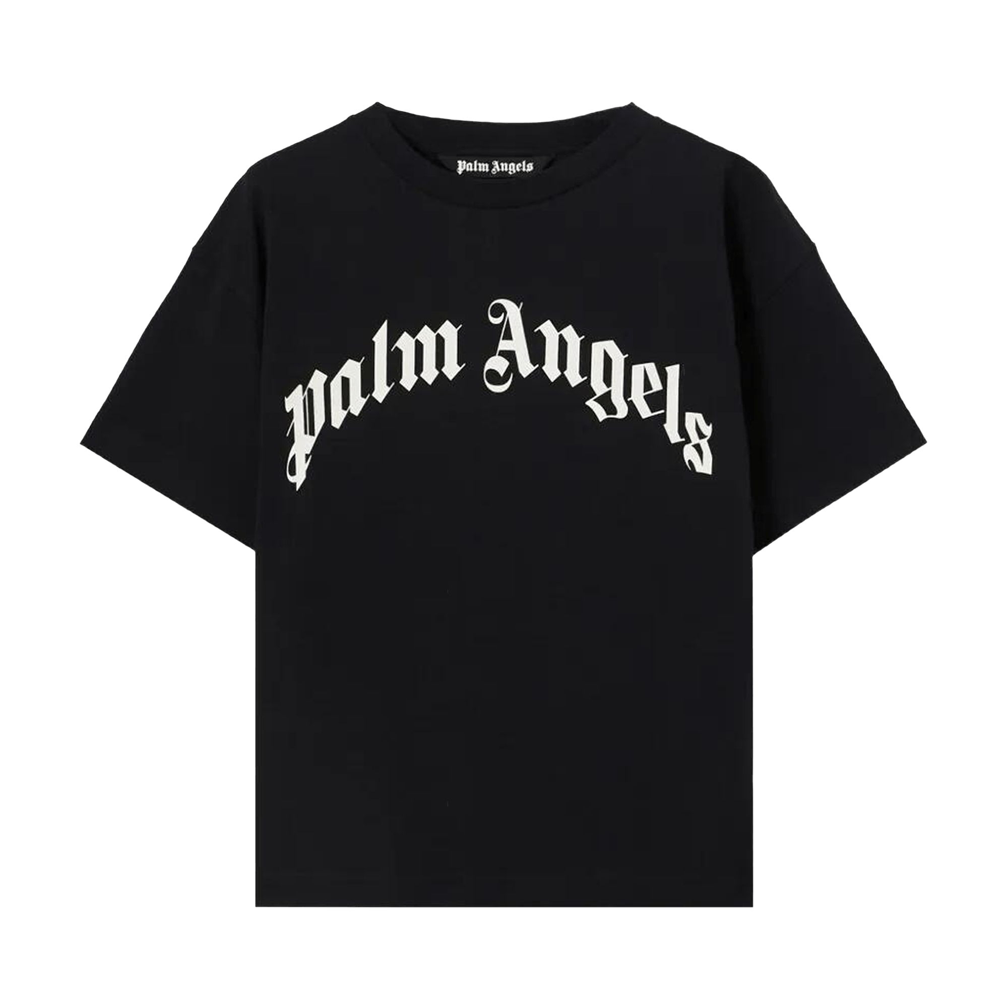 Palm Angels Curved Logo Regular Tee 'Black/Off White'