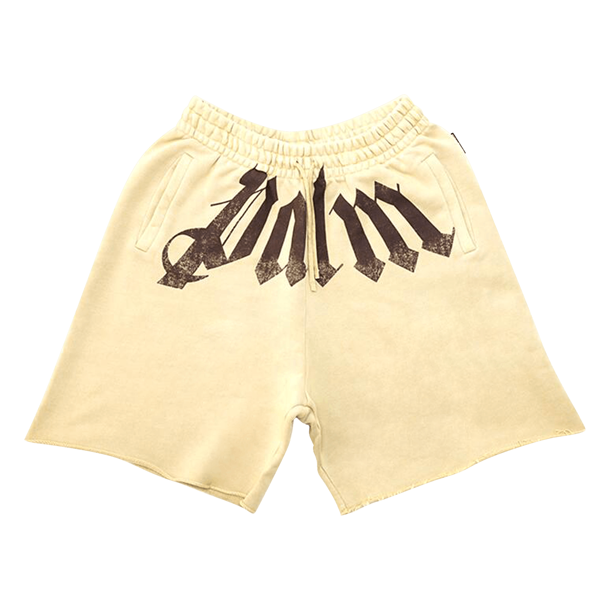 Palm Angels Big Waist Logo Sweatshorts 'Beige/Brown'
