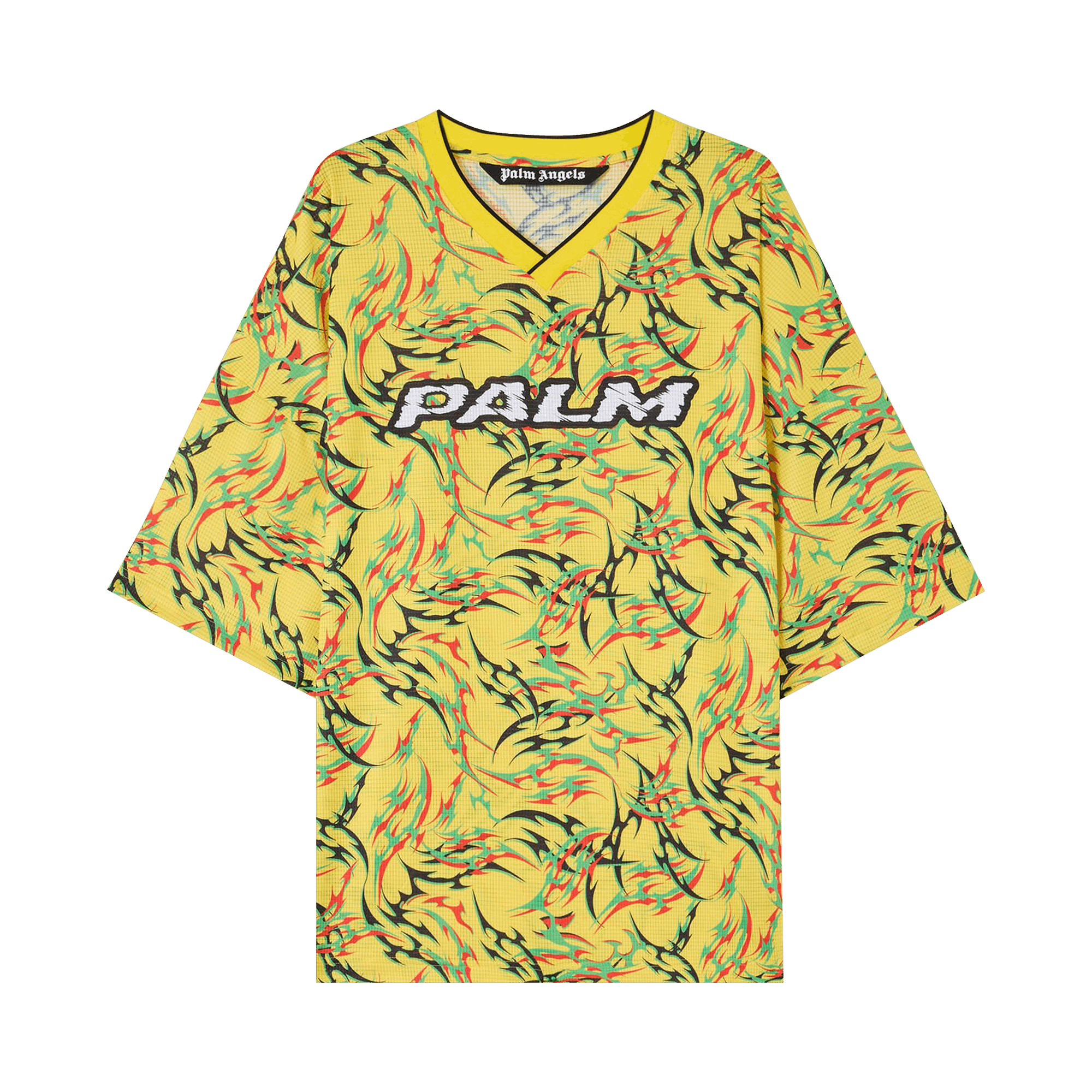 Palm Angels Tribal Allover Palm Sport Tee 'Yellow/Off White'