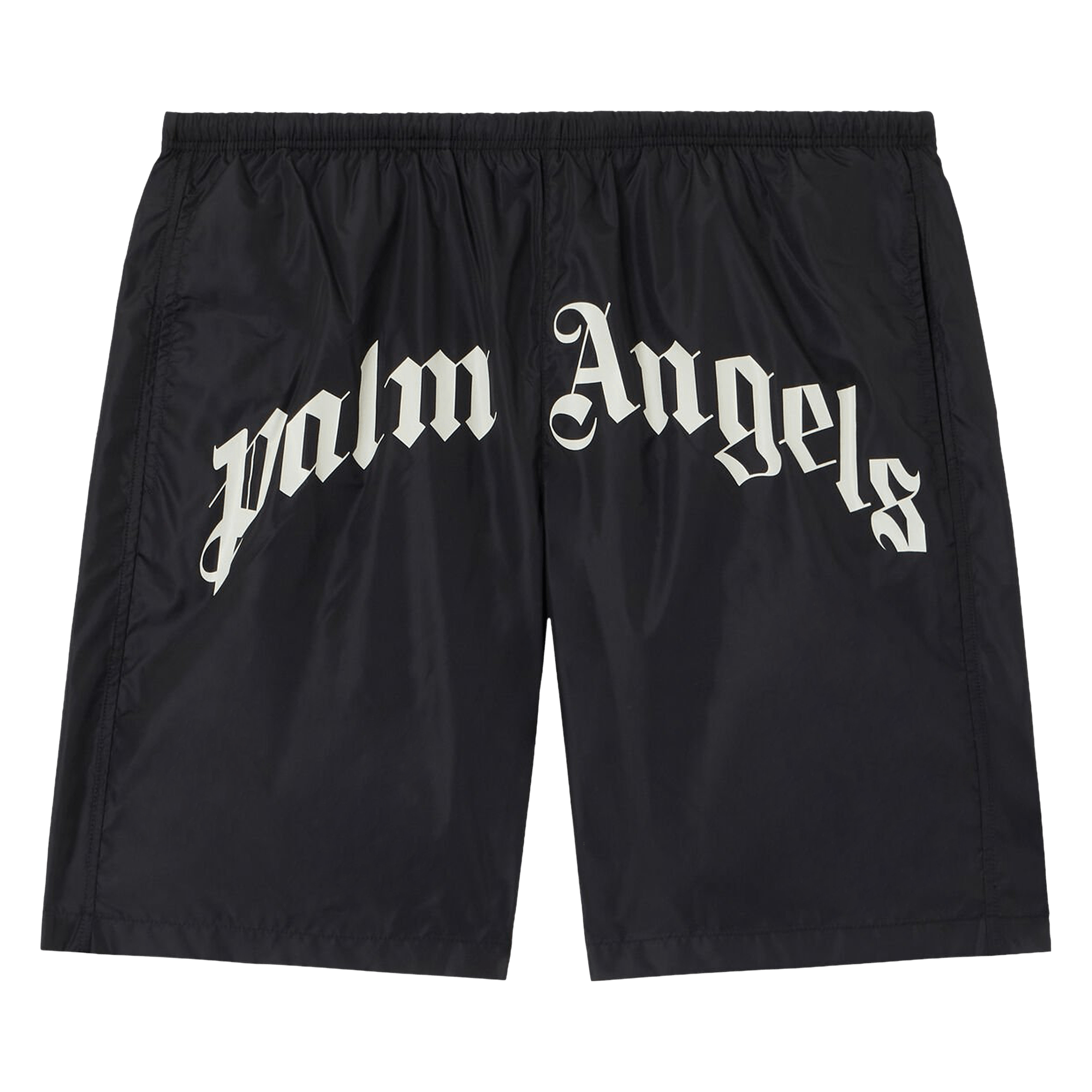 Palm Angels Curved Logo Swimshort 'Black/Off White'
