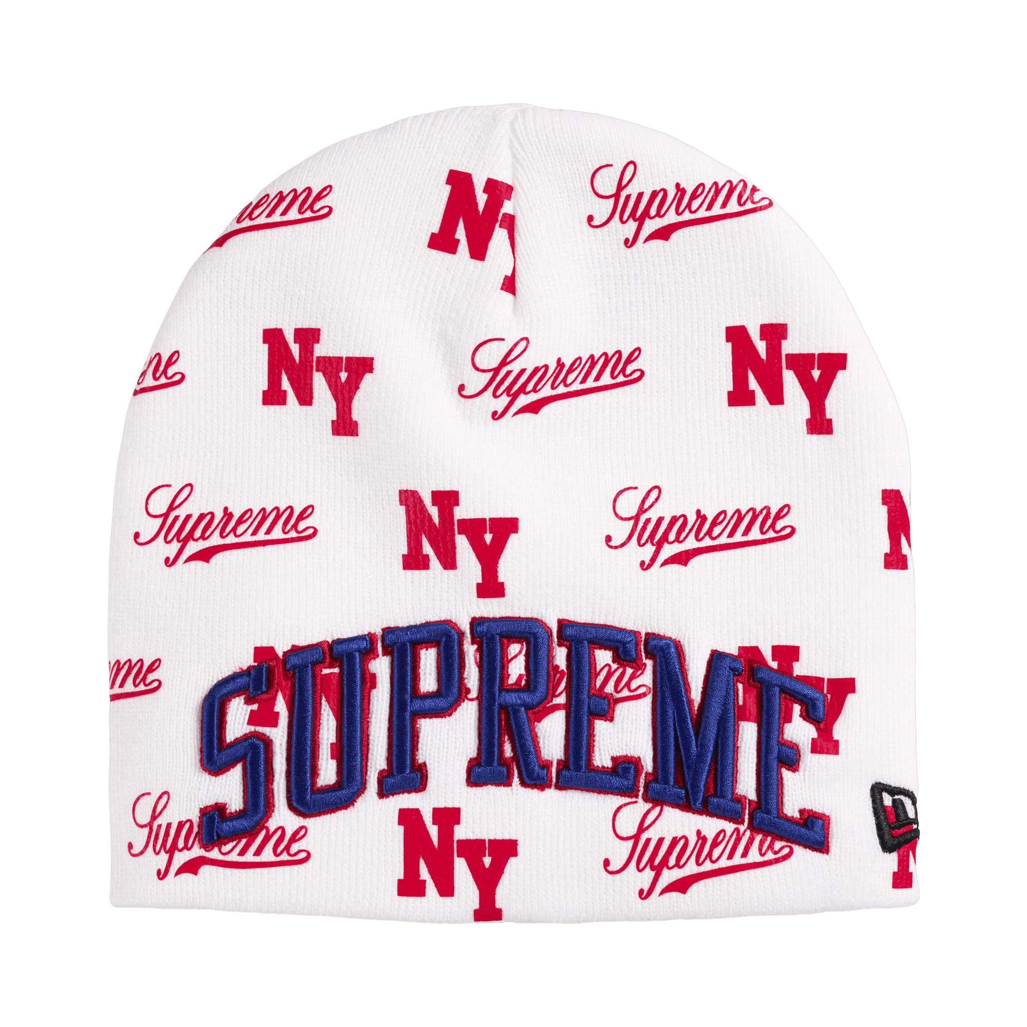 Supreme New Era Monogram Beanie 'White'