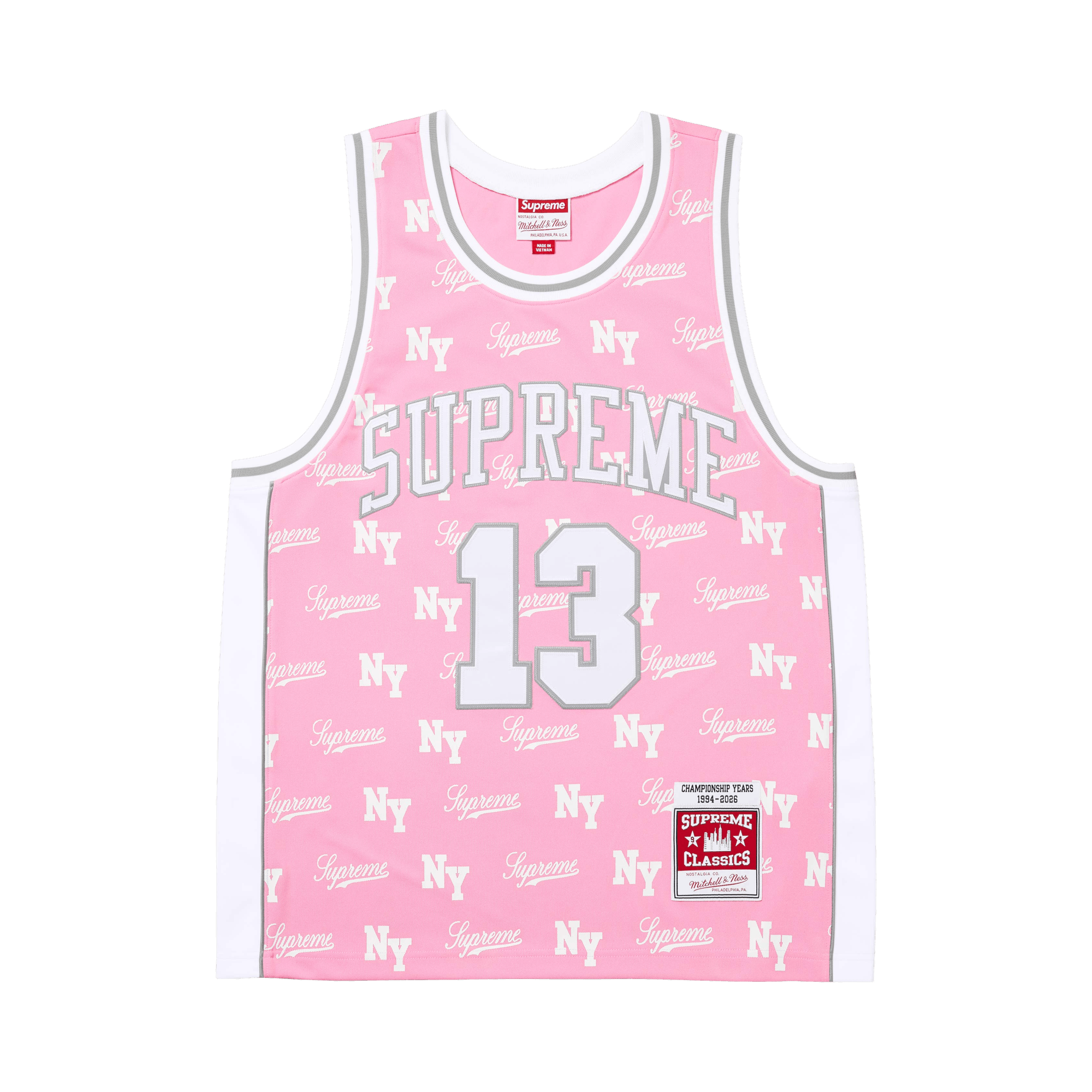 Supreme x Mitchell & Ness Monogram Jersey 'Pink'