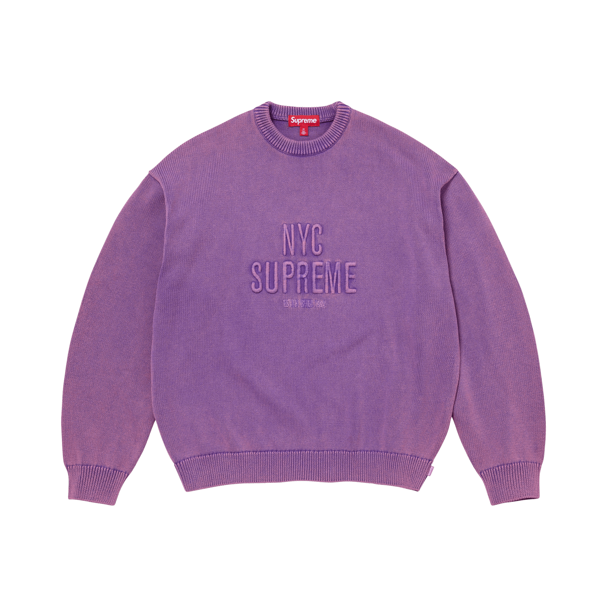 Supreme Overdyed Raised Sweater 'Purple'