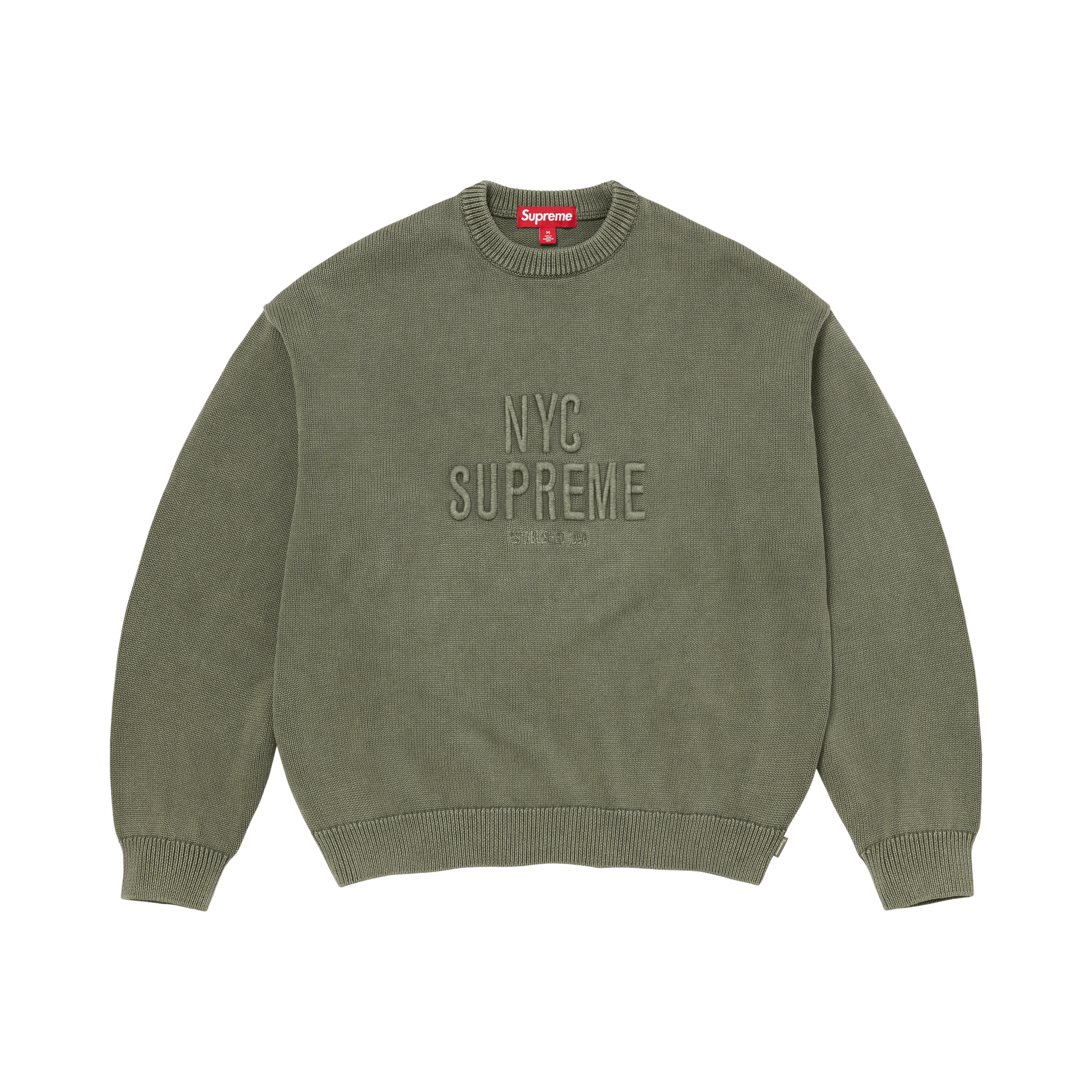 Supreme Overdyed Raised Sweater 'Olive'