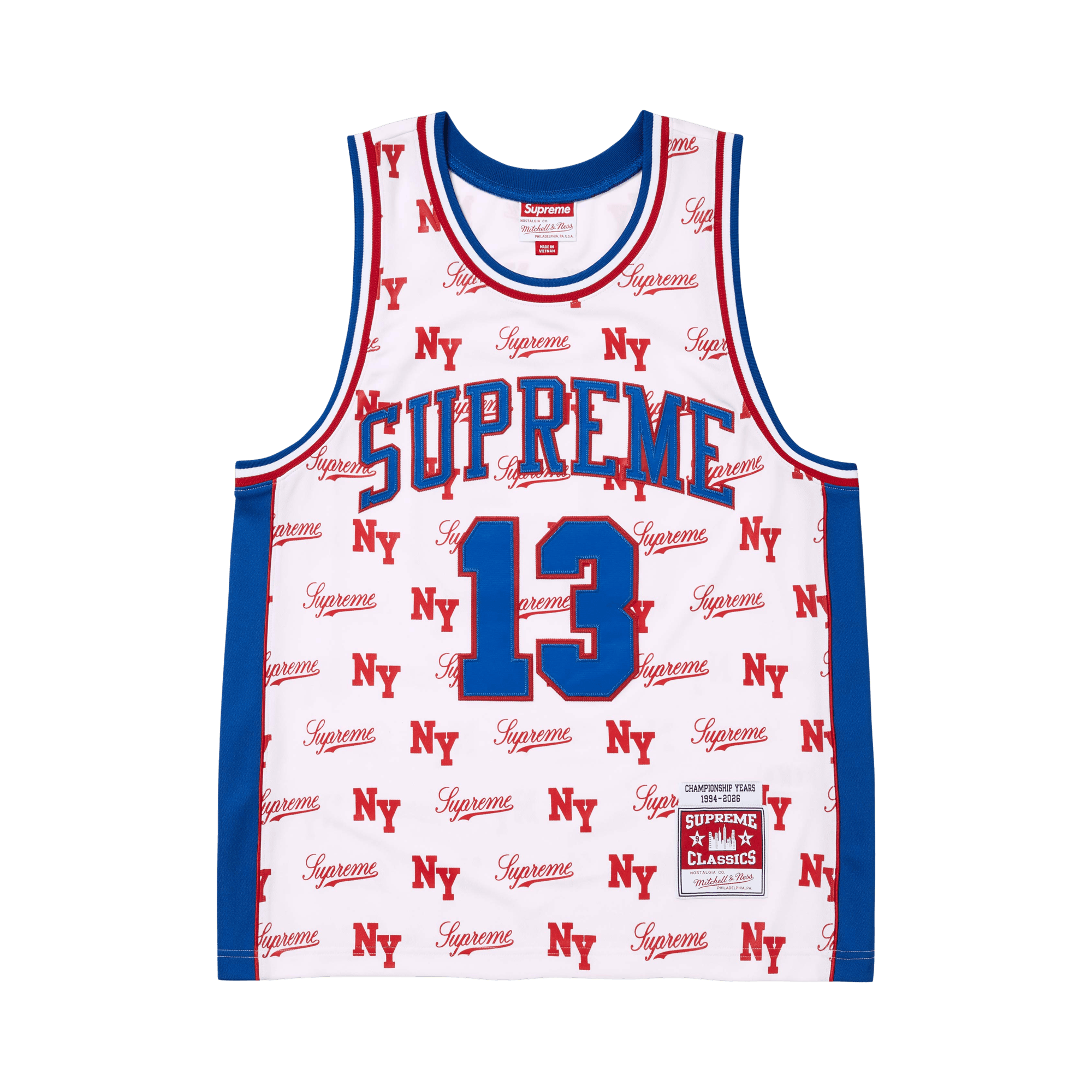 Supreme x Mitchell & Ness Monogram Jersey 'White'