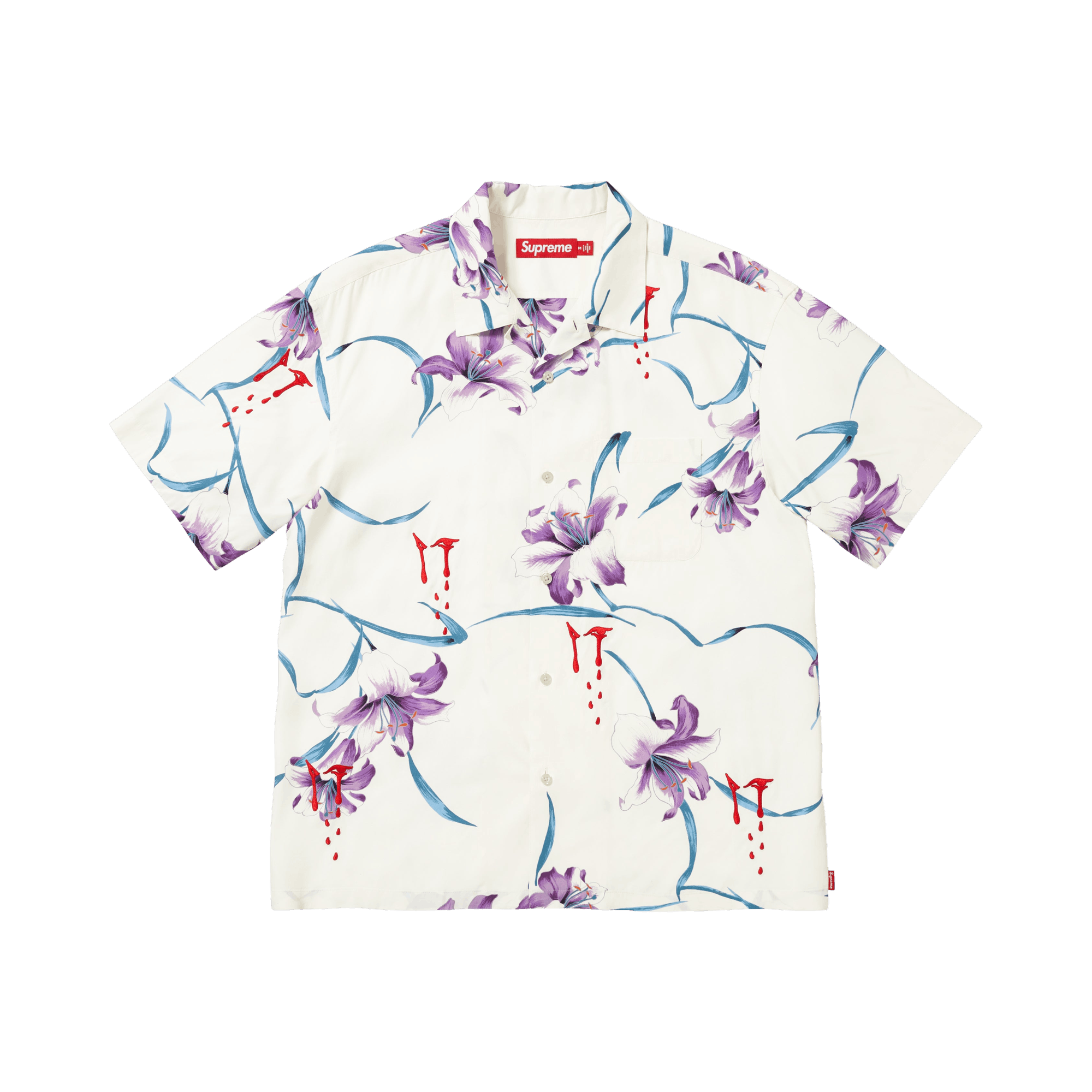 Supreme Aoi Lilies Short-Sleeve Shirt 'White'