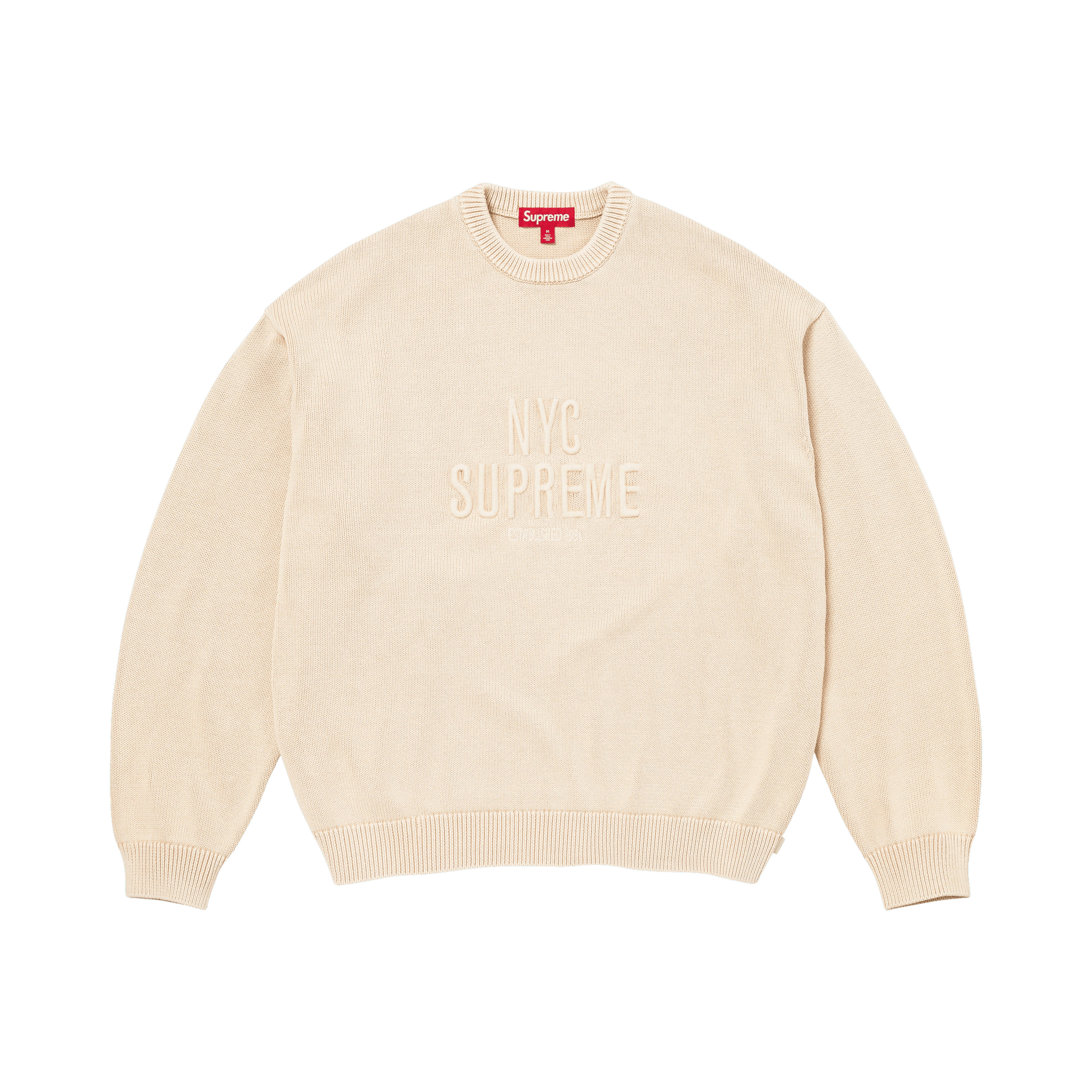 Supreme Overdyed Raised Sweater 'Stone'