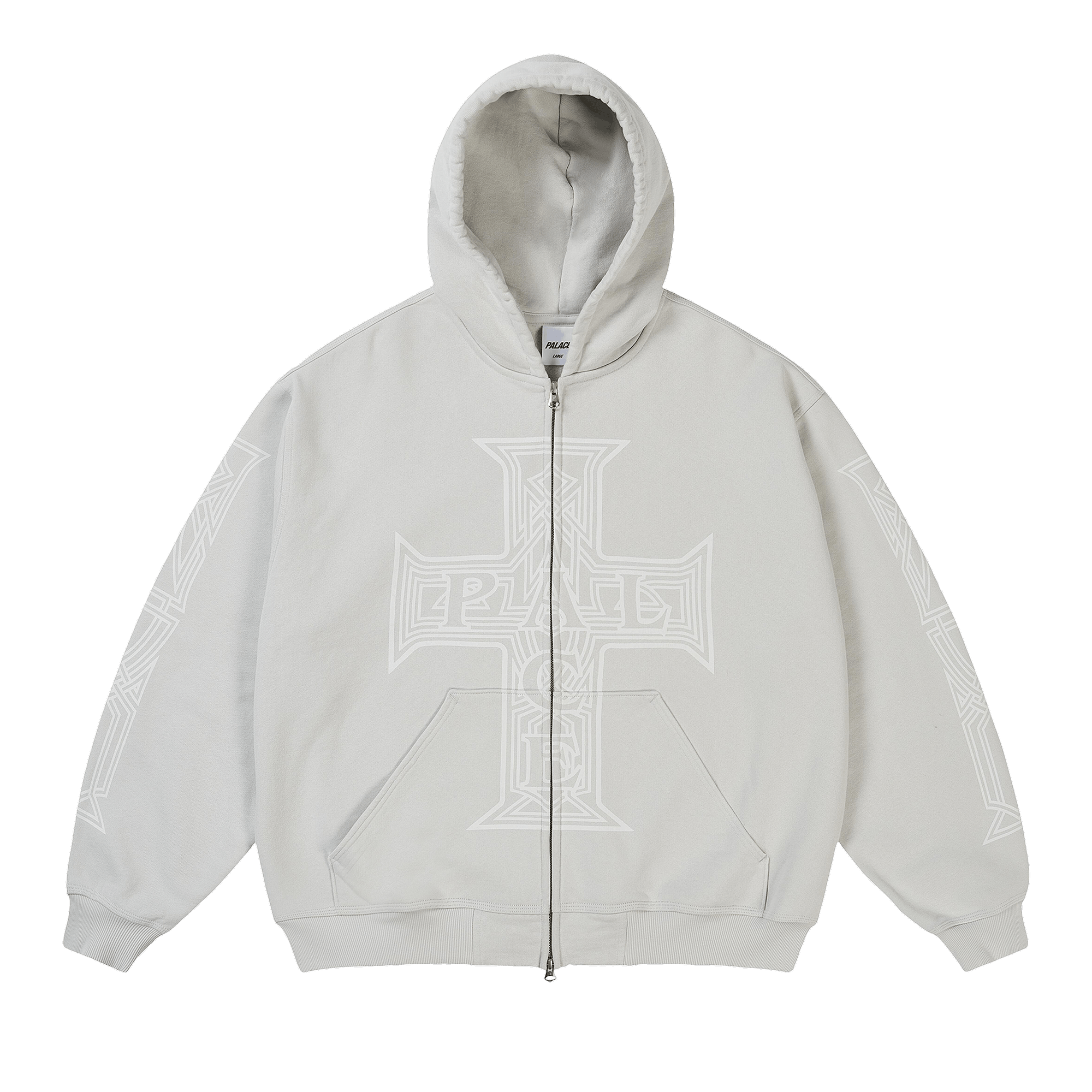 Palace Y So Cross Pigment Hood 'Concrete Grey'