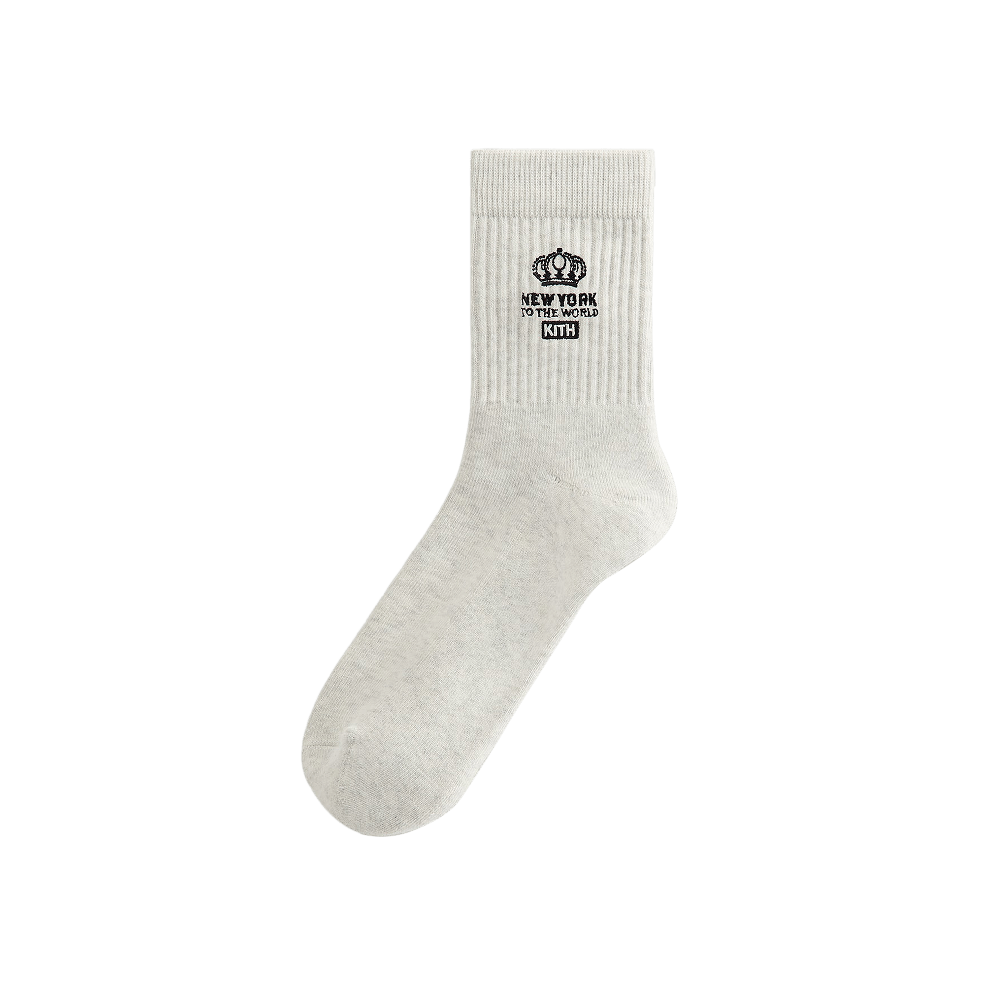 Kith Insignia Cotton Mid Crew Socks 'Light Heather Grey'